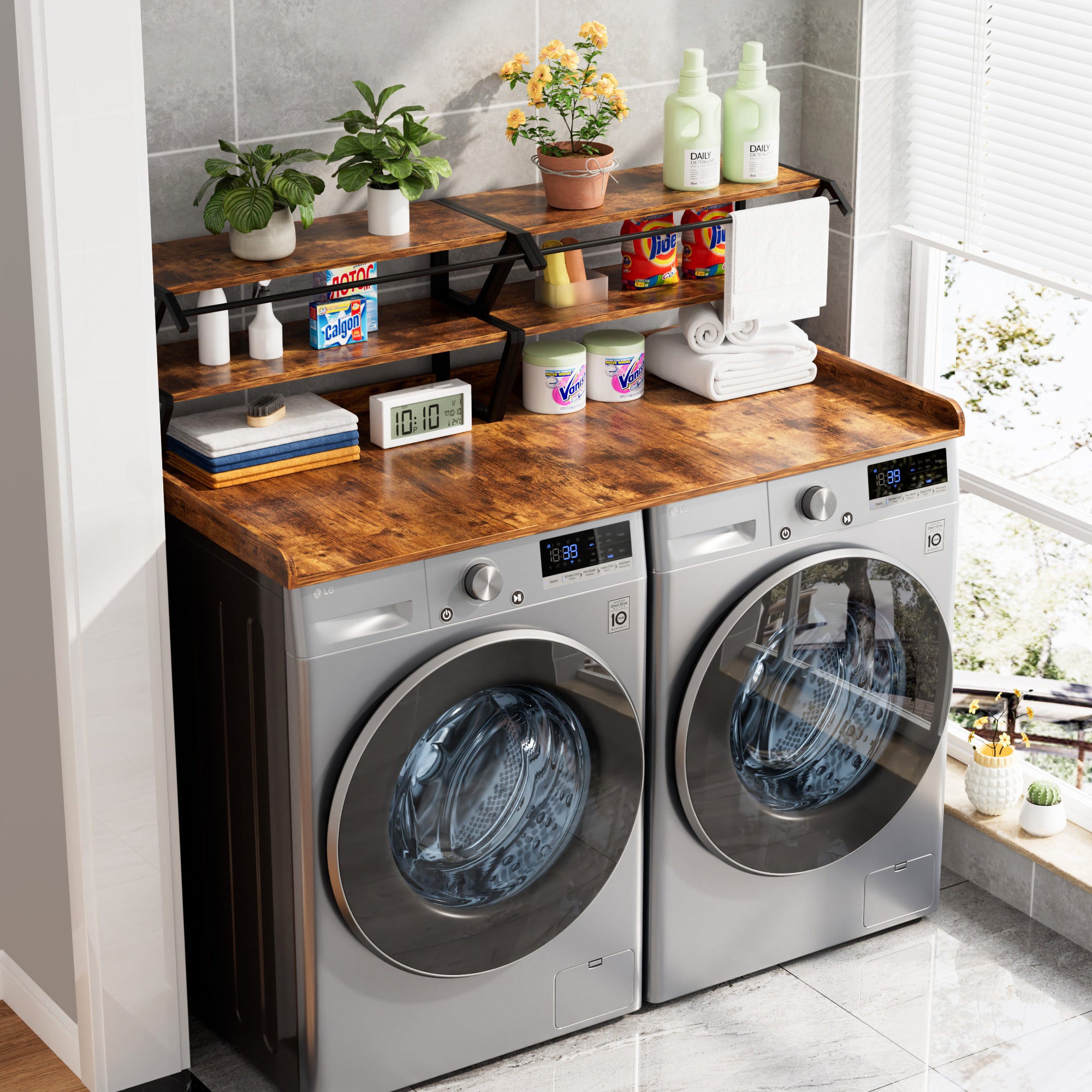 Advwin Washer Dryer Countertop with Hanging Rod