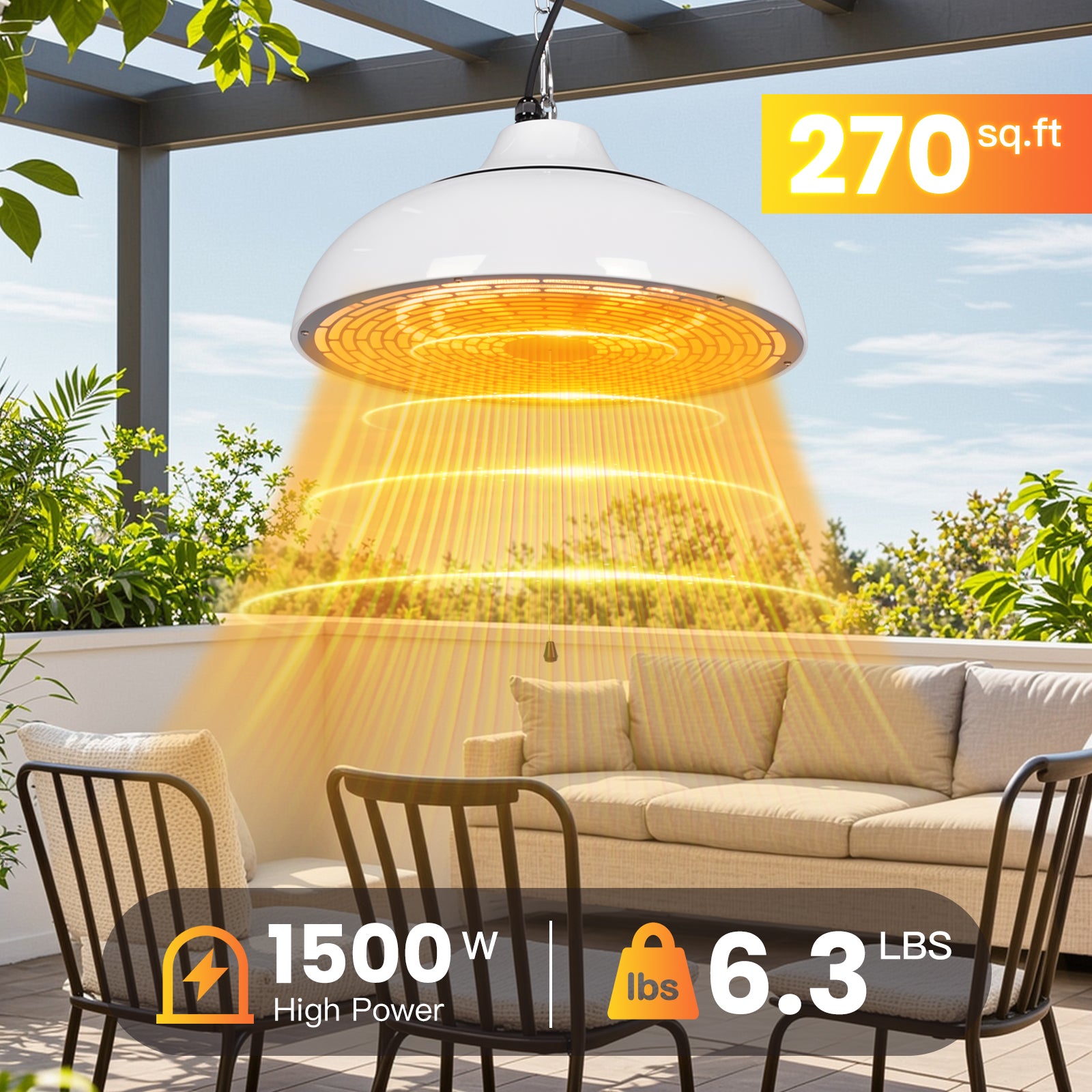 Advwin Outdoor Electric Patio Heater 1500W