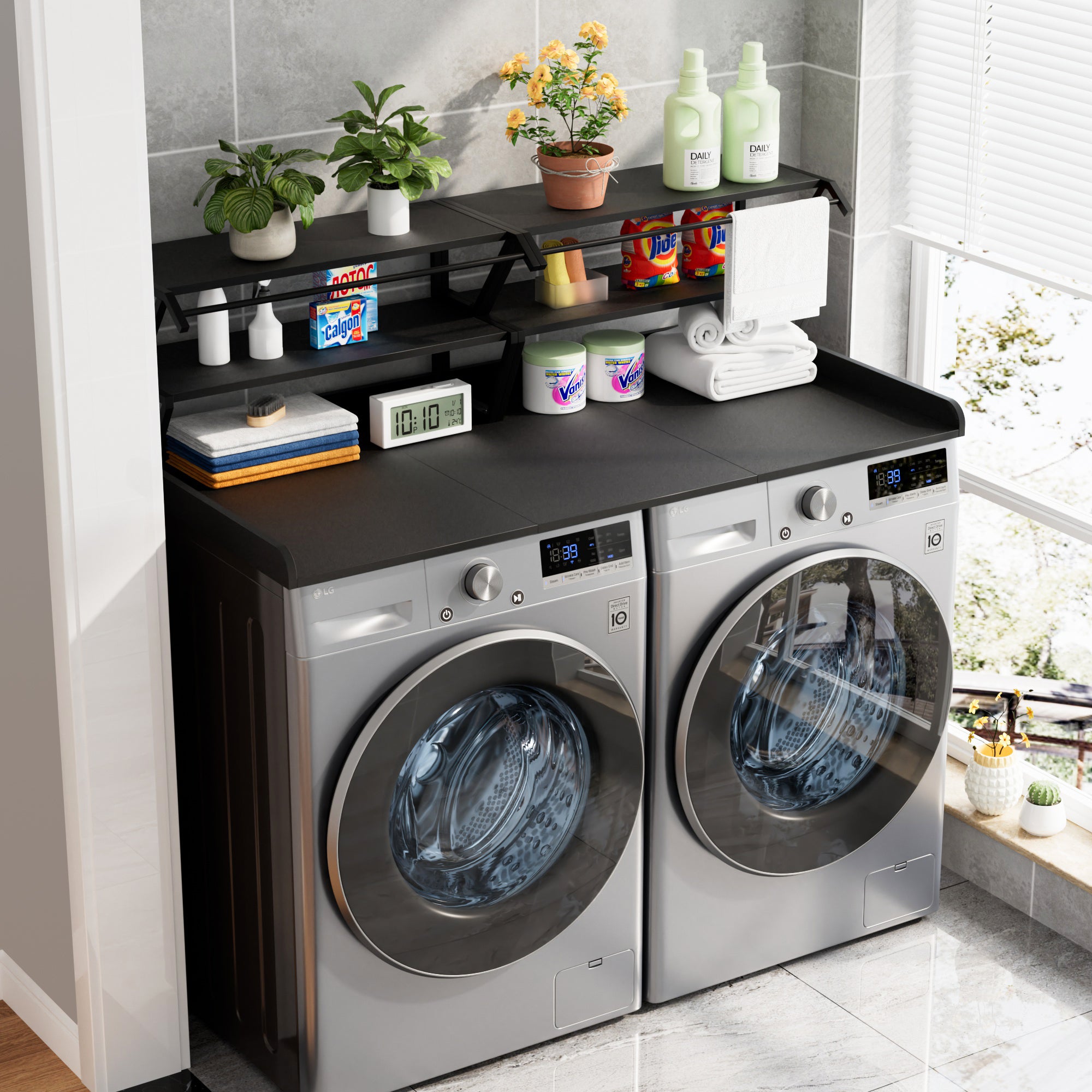 Advwin Washer Dryer Countertop with Hanging Rod