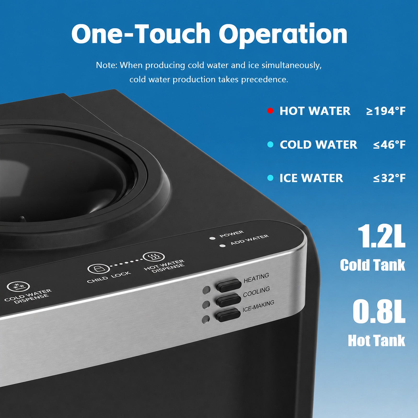 Advwin 3-in-1 Water Dispenser with Ice Maker