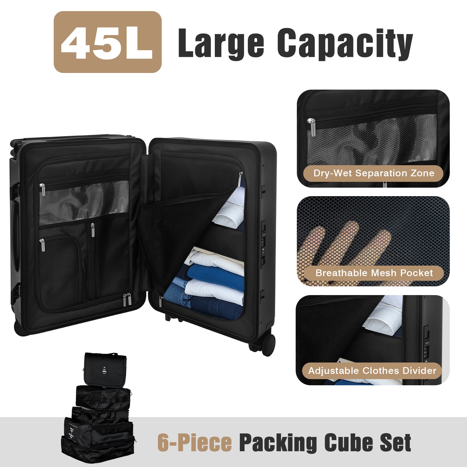 Advwin 20" Ride On Luggage with Adjustable Seat