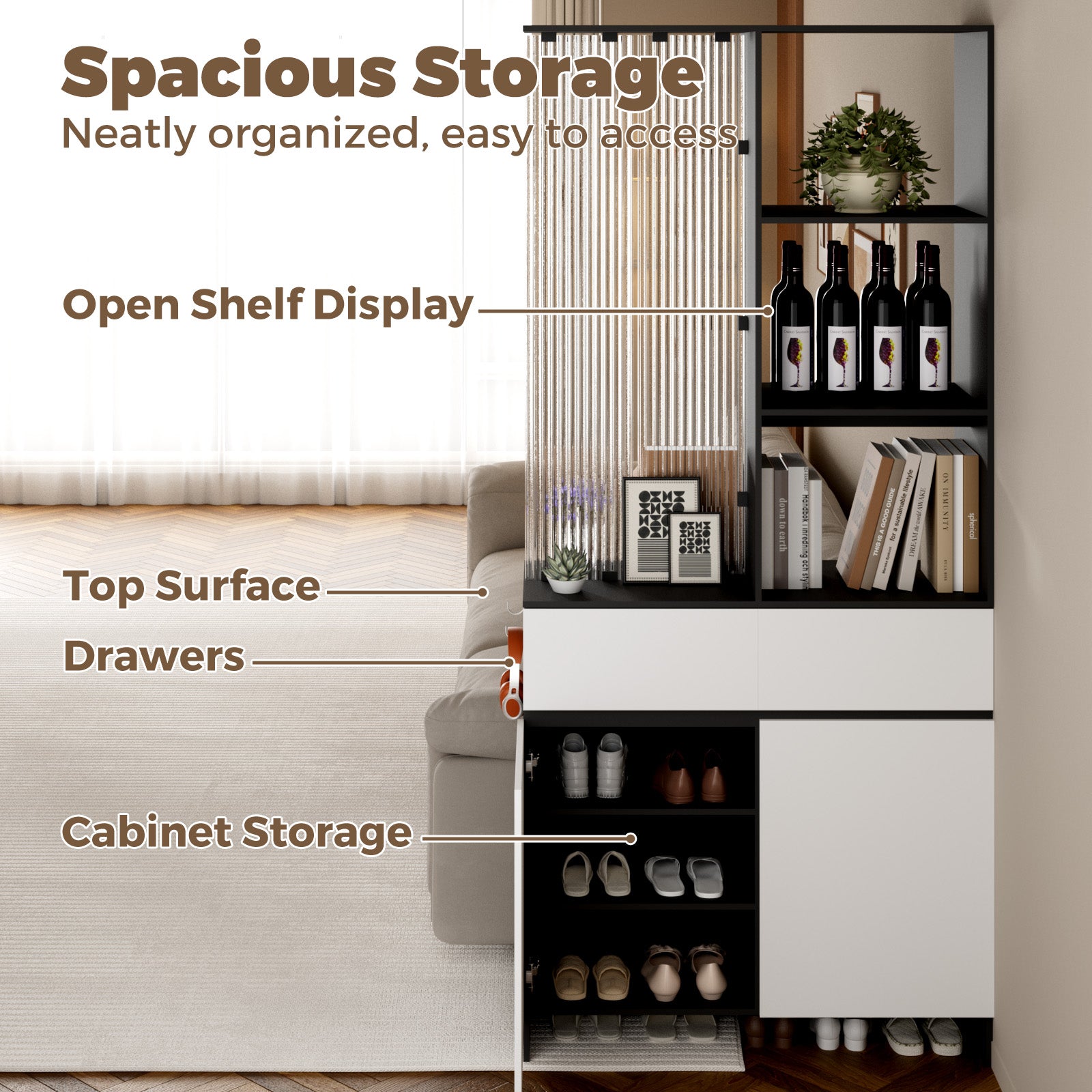 Advwin Modern Freestanding Room Divider