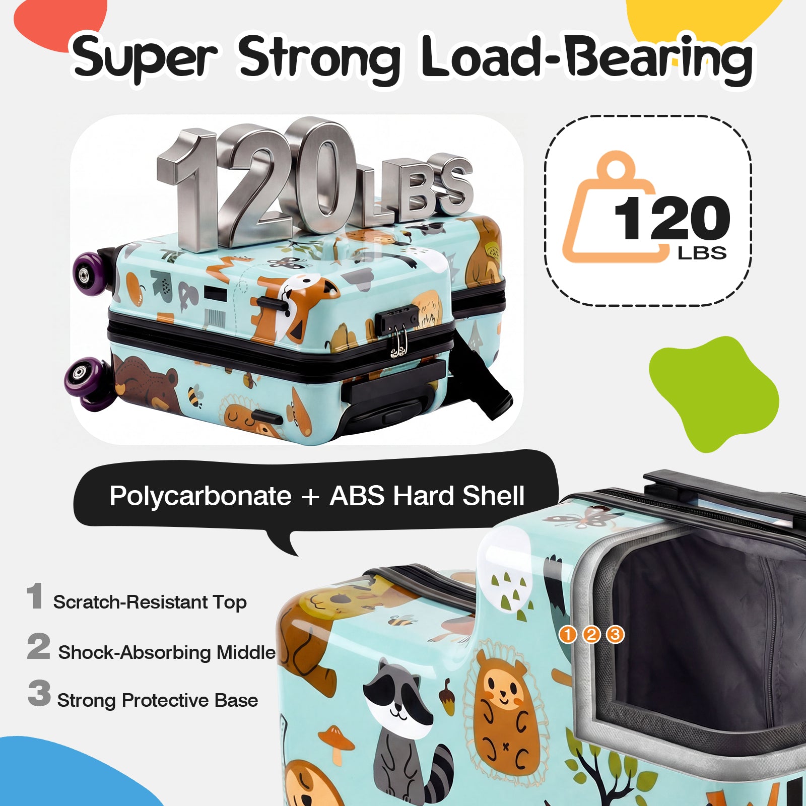 Advwin 20" Cute Pattern Ride-On Suitcase