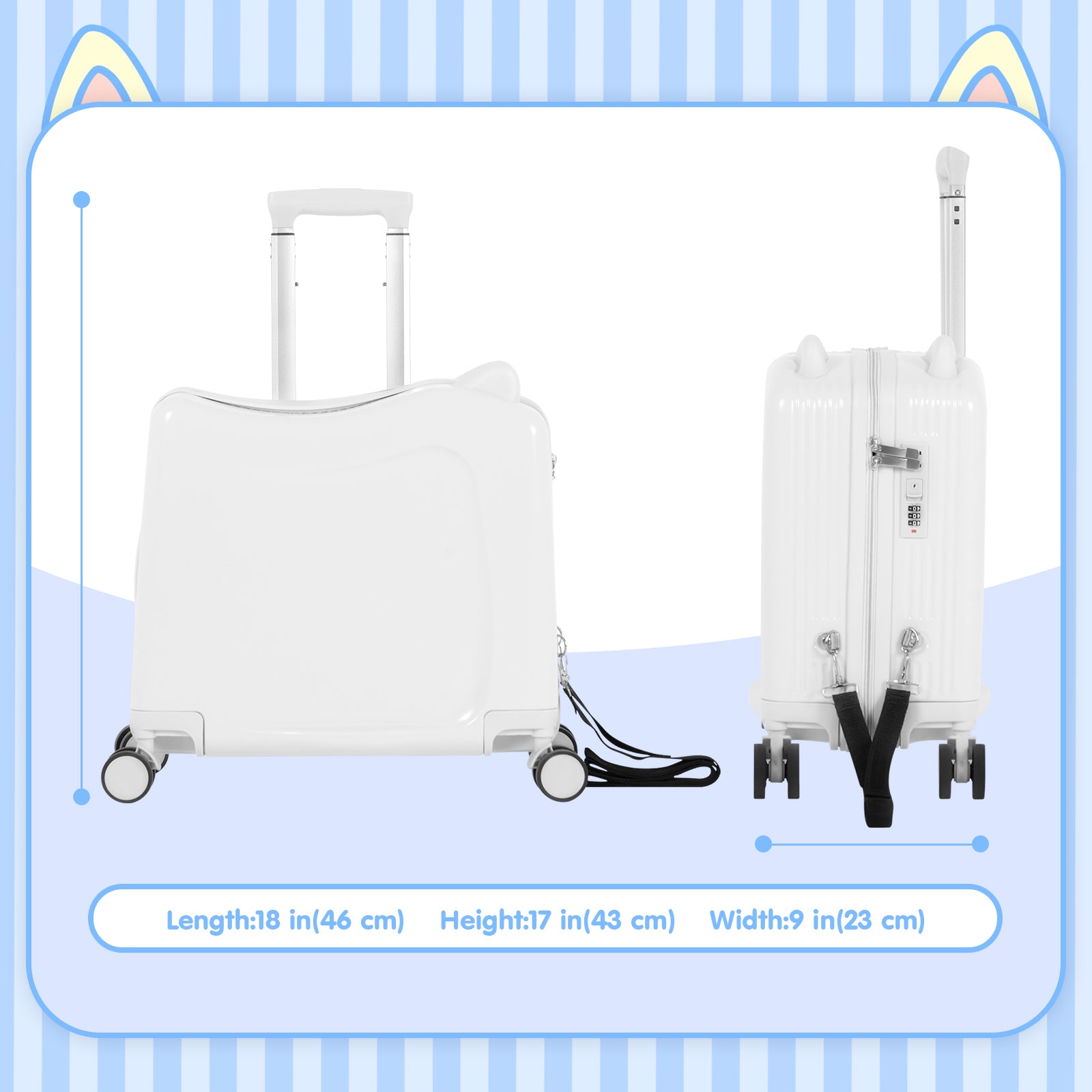 Advwin Kids’ Ride-On Suitcase with Password Lock