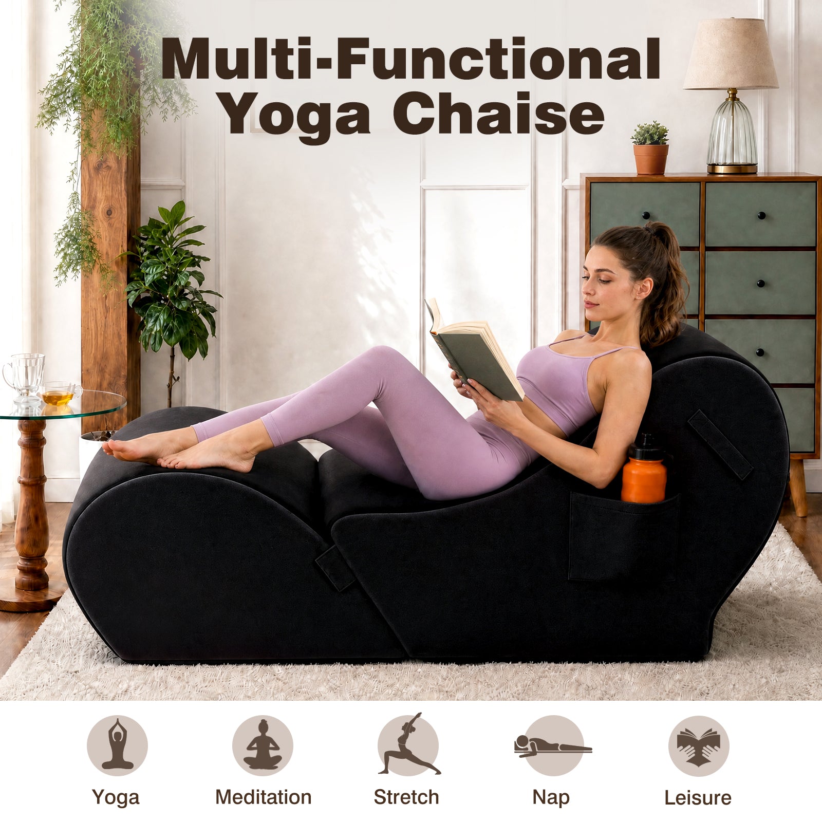 Advwin Convertible Yoga Chaise Lounge for Adults
