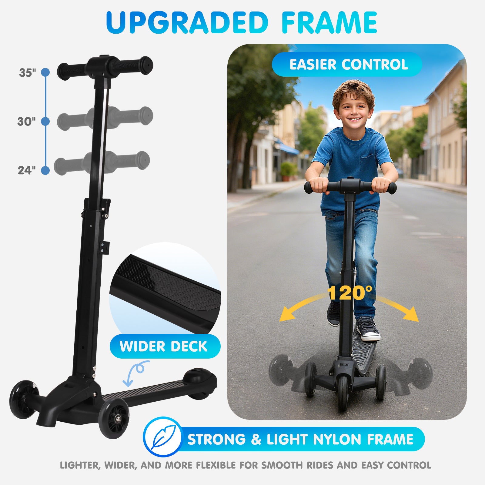 Advwin 4-in-1 Detachable Scooter Suitcase for Kids