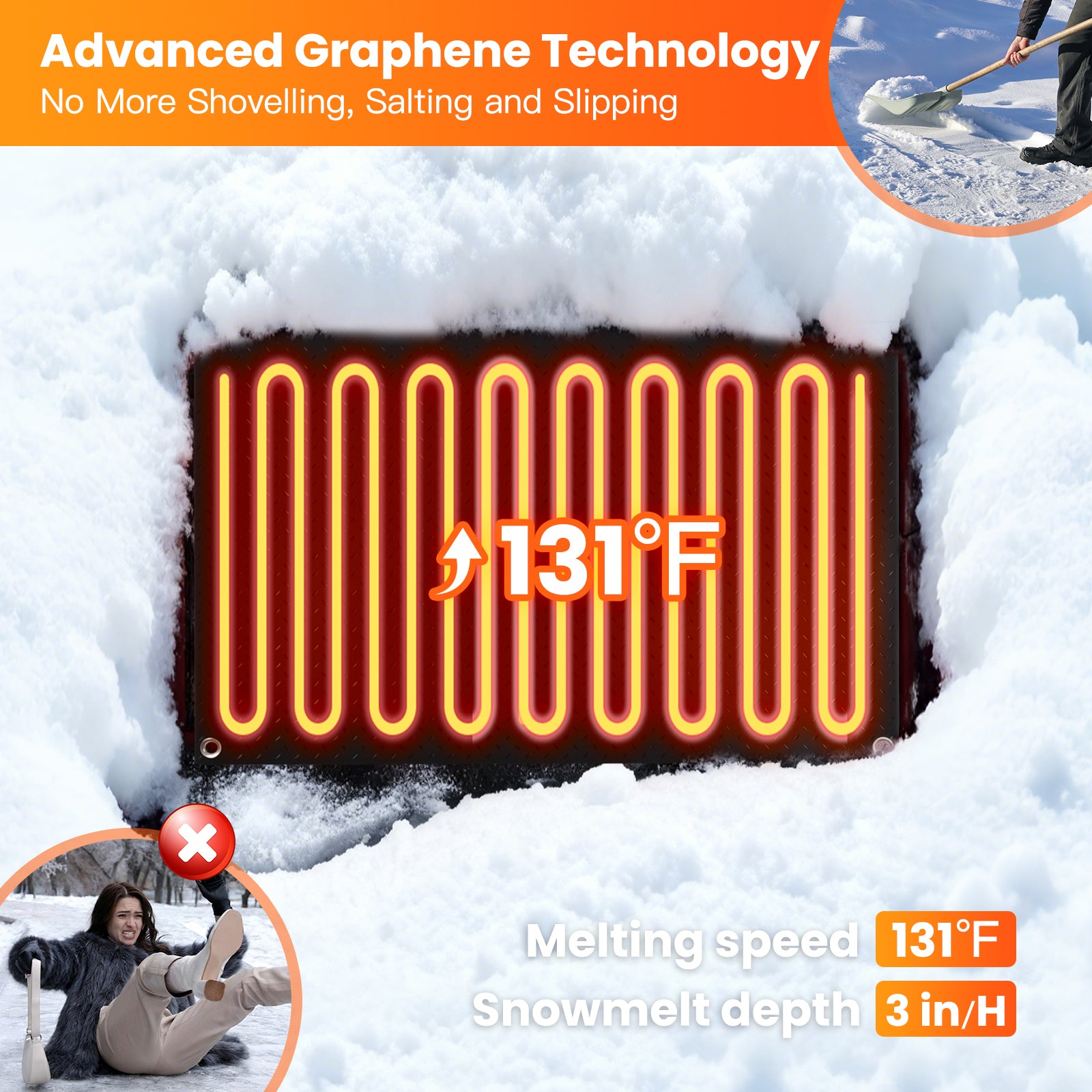 Advwin Snow Melting Mats for Winter Snow Removal