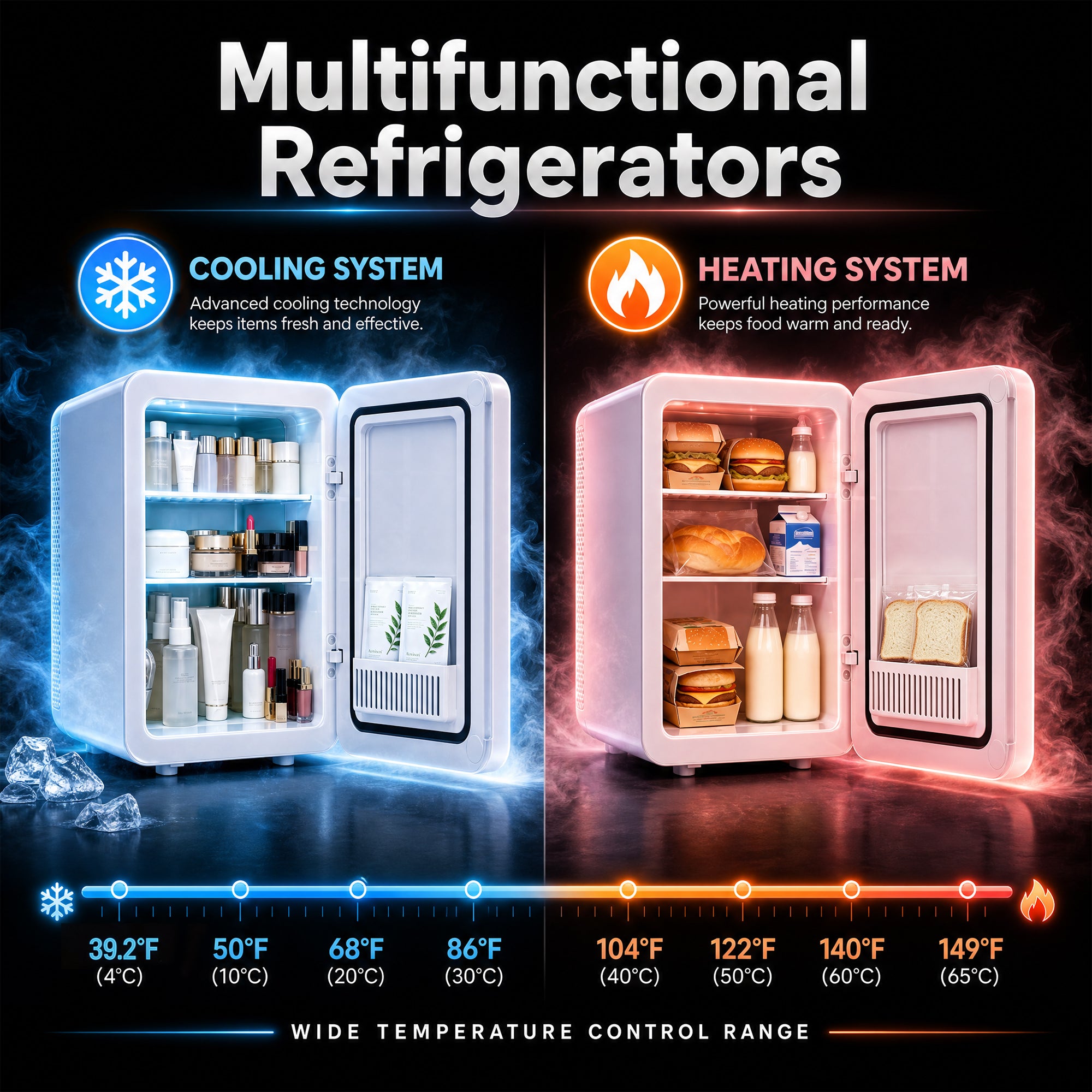 Advwin 16L Mini Skincare Fridge with Mirror & LED Lighting