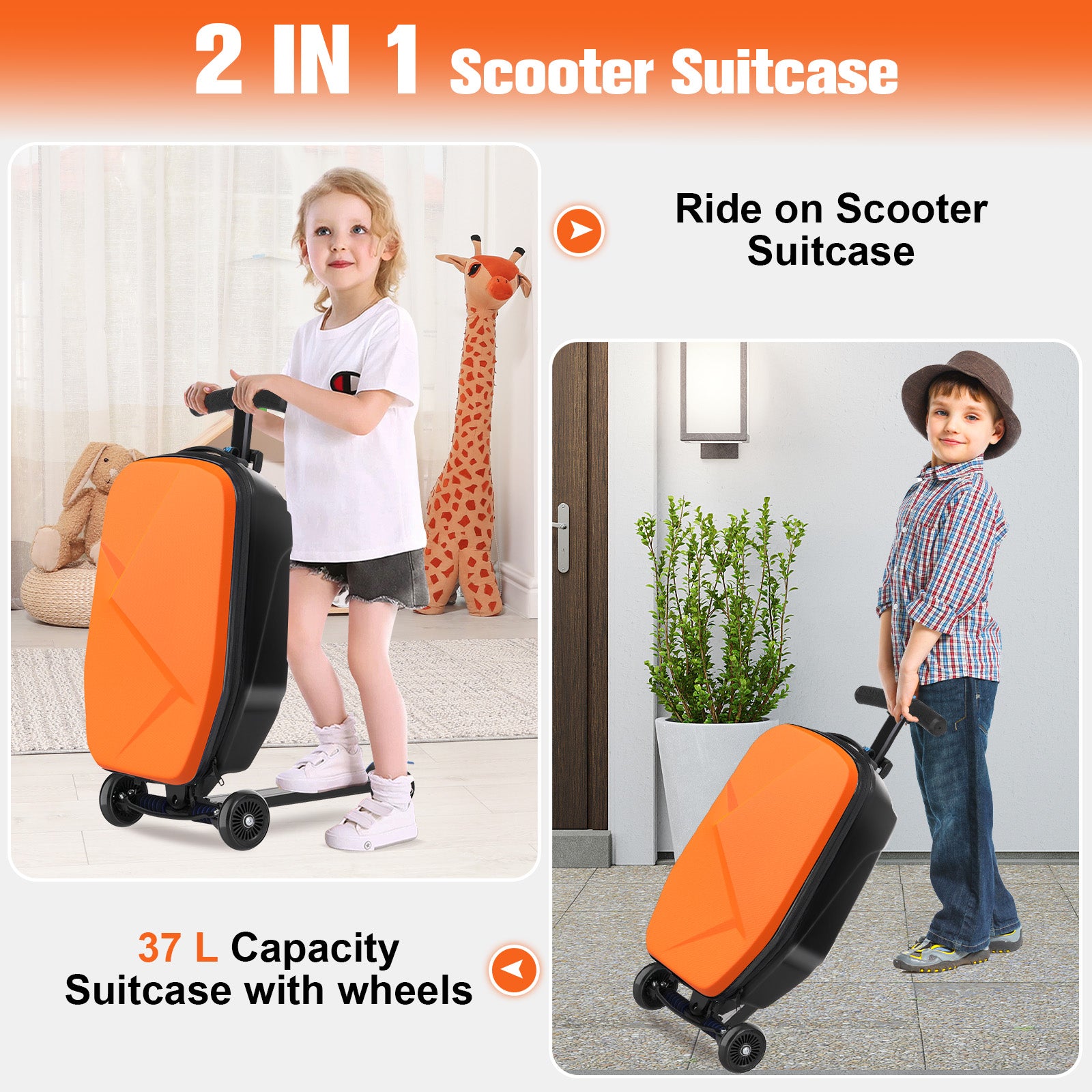 Advwin Foldable Hardshell Scooter Suitcase