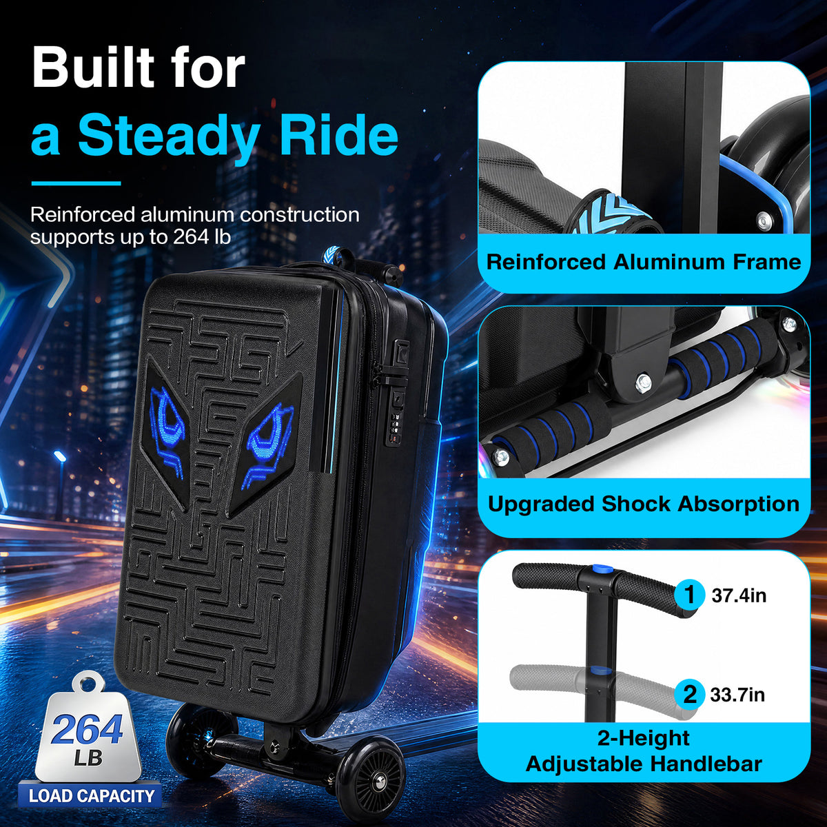 Advwin Expandable Scooter Luggage for Kids & Teens