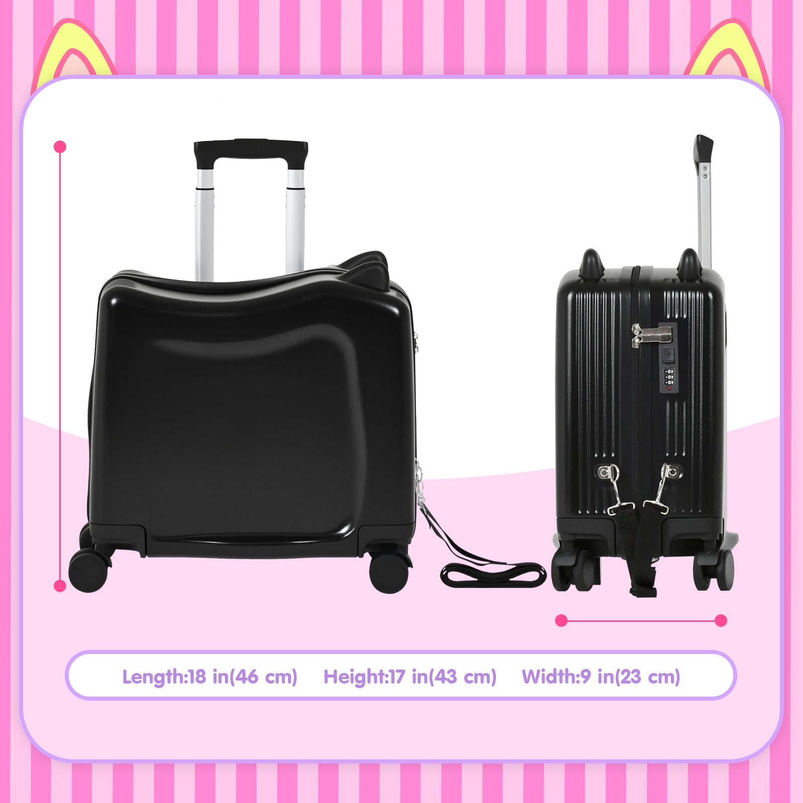 Advwin Kids’ Ride-On Suitcase with Password Lock