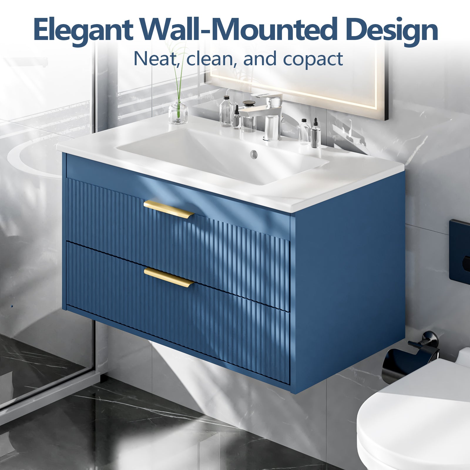 Advwin Bathroom Vanity with Ceramic Sink