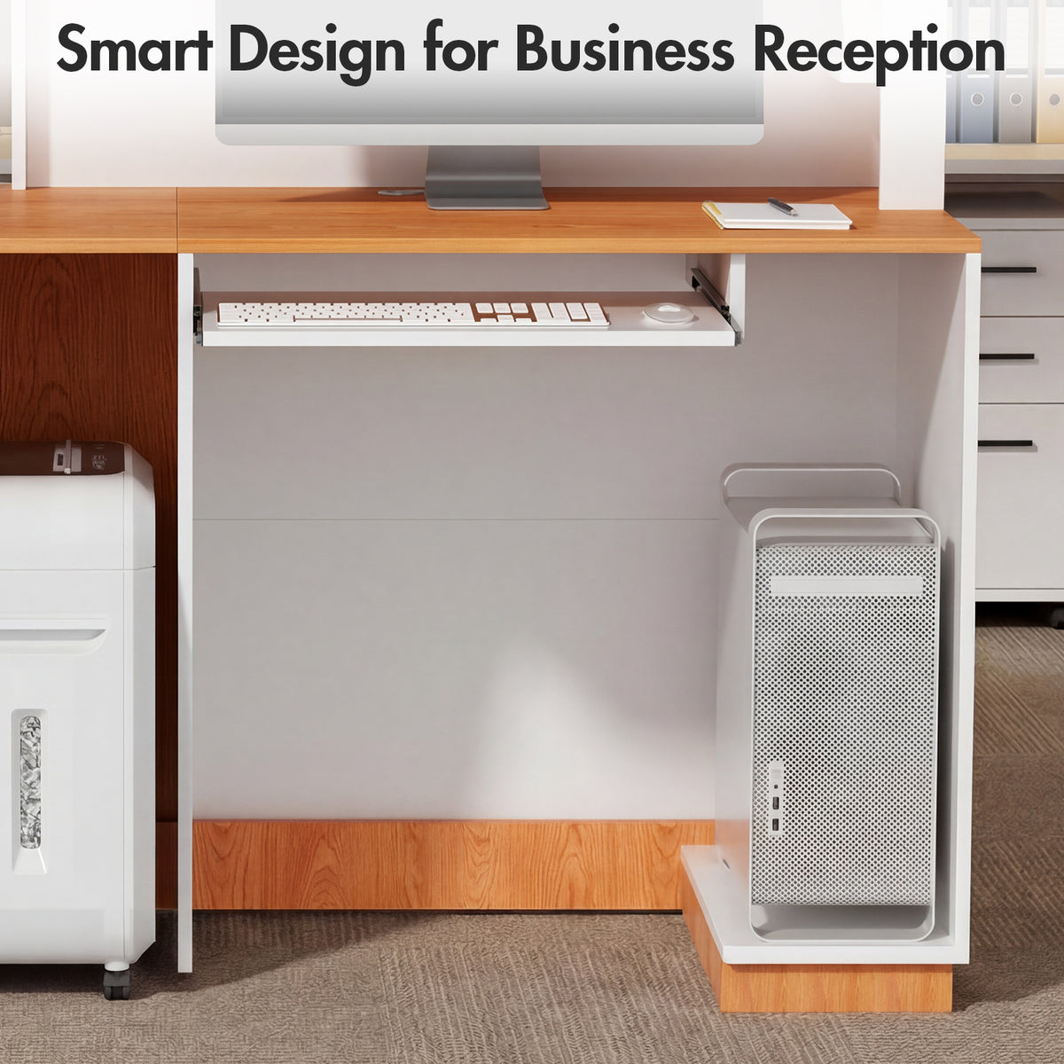 Advwin Modern Reception Desk with LED
