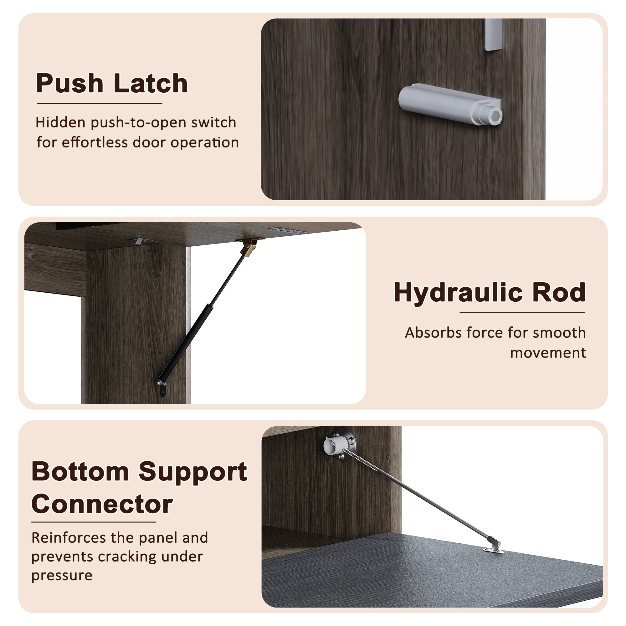 Advwin Wall Mounted TV Cabinet with Lift-Up Door