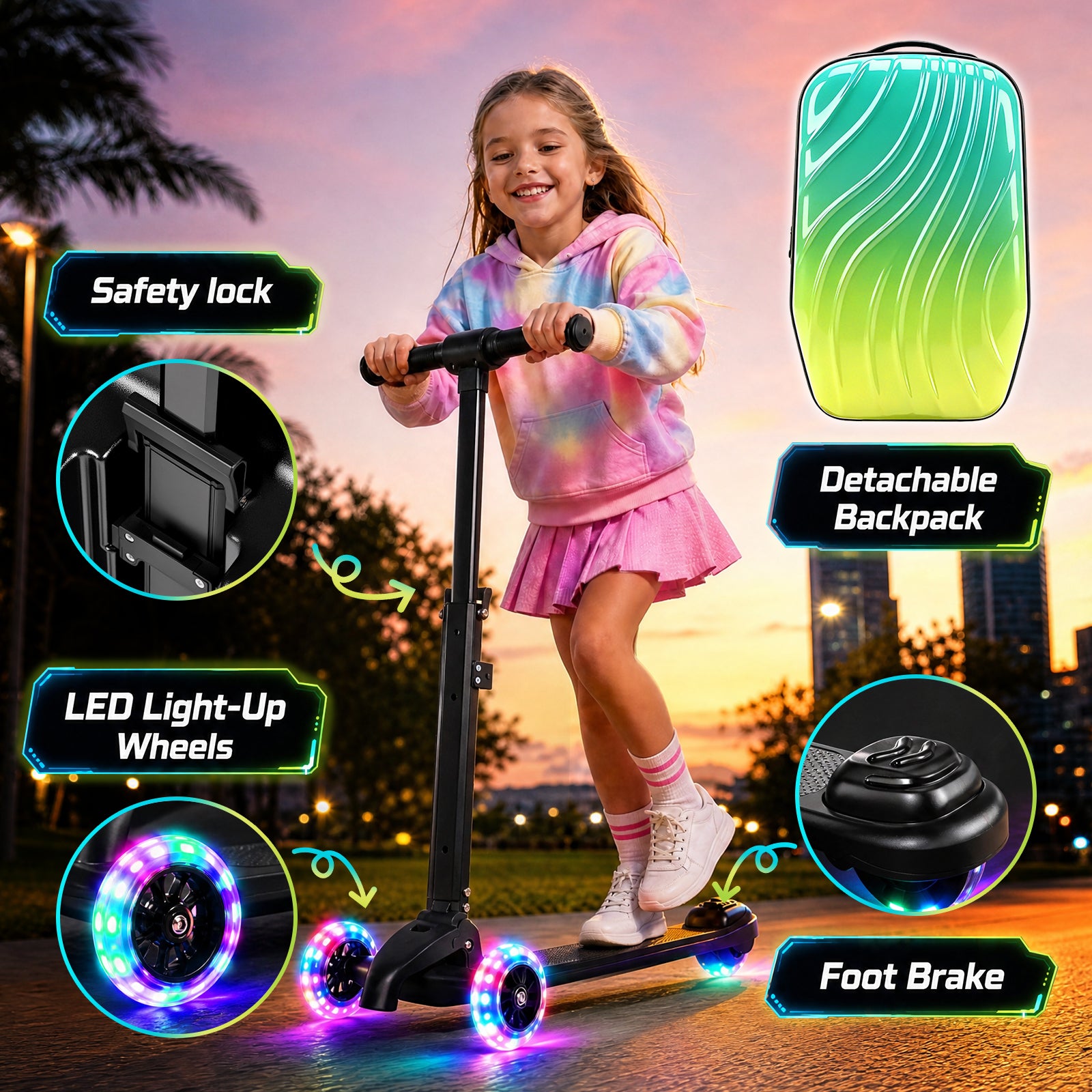 Advwin 4-in-1 Detachable Ride-On Suitcase for Kids