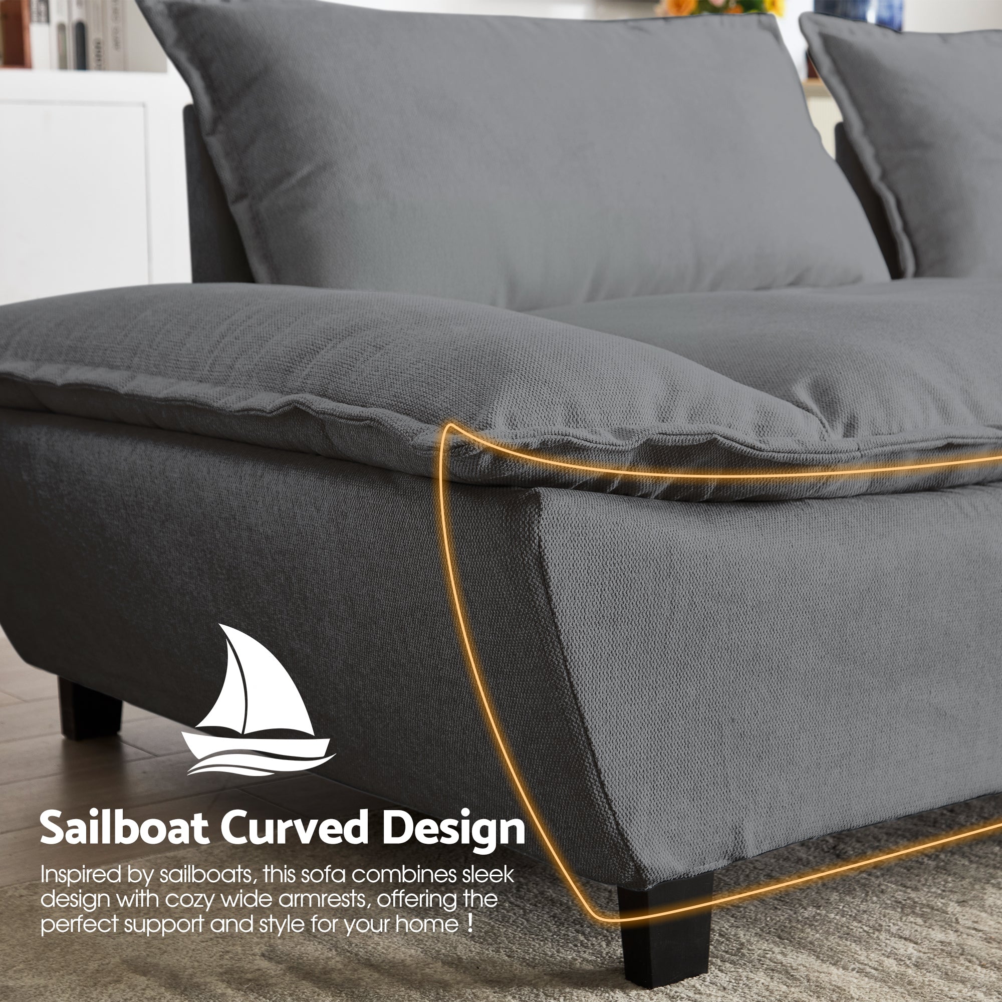 Advwin 114” Oversized Couch Loveseat Set