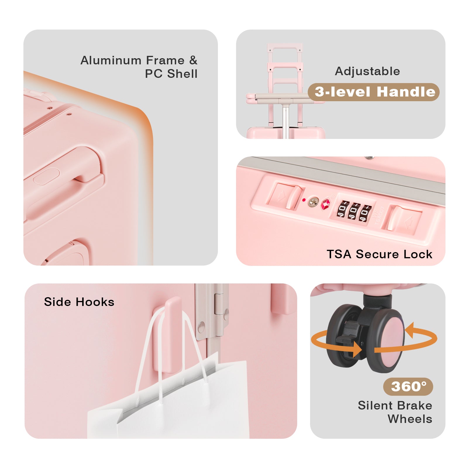 Advwin 20" Ride On Luggage with Adjustable Seat