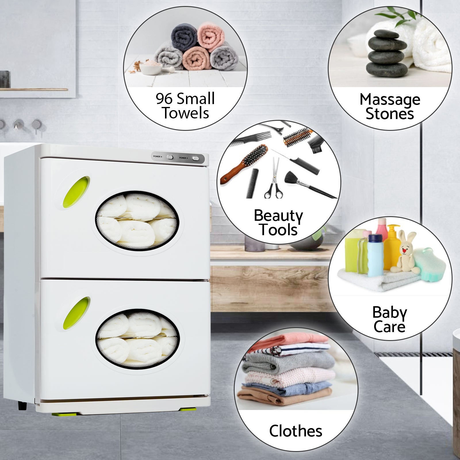 Advwin Hot Towel Warmer Double Cabinet 46L