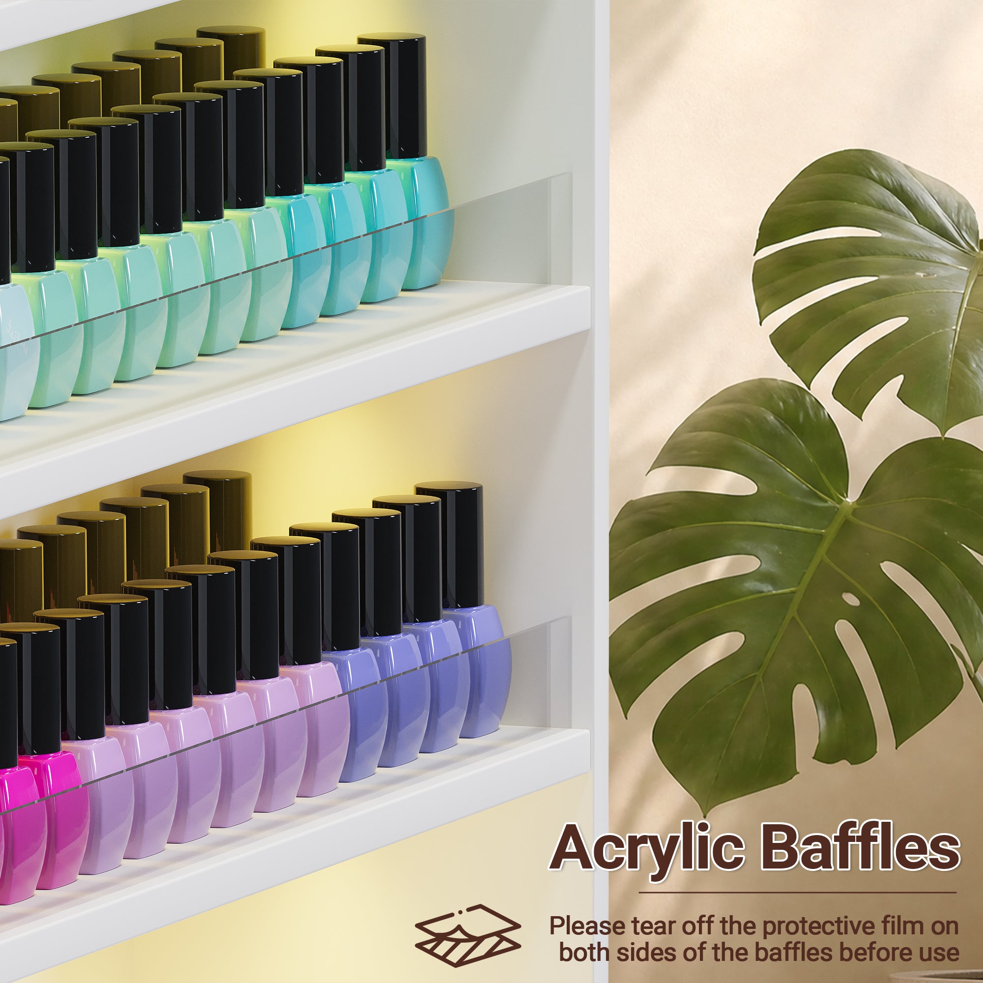 Advwin 5-Tier Nail Polish Display Shelf w/ Drawer