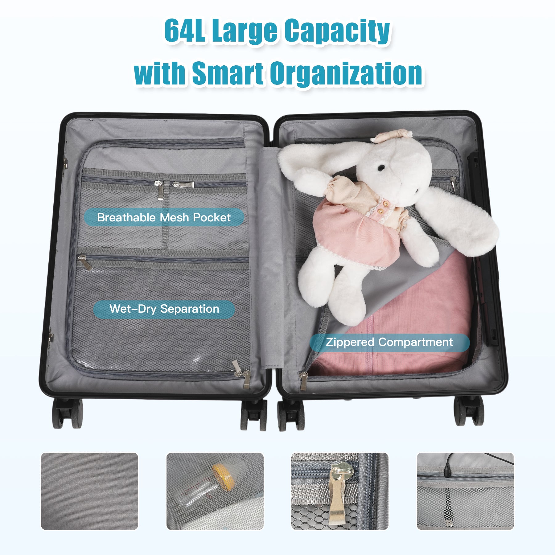 Advwin 22" Luggage with Foldable Child Seat