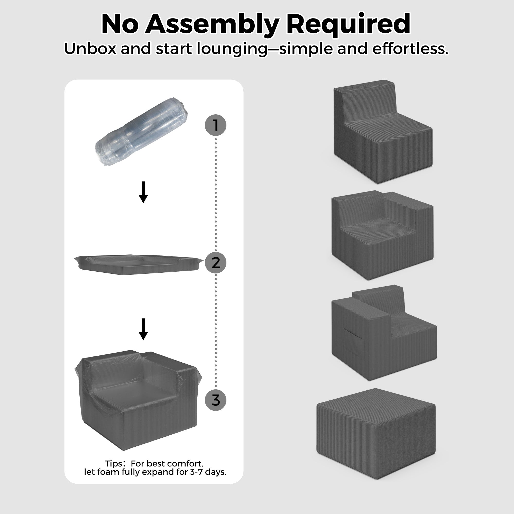 Advwin Oversized Modular Sectional Corduroy Couch