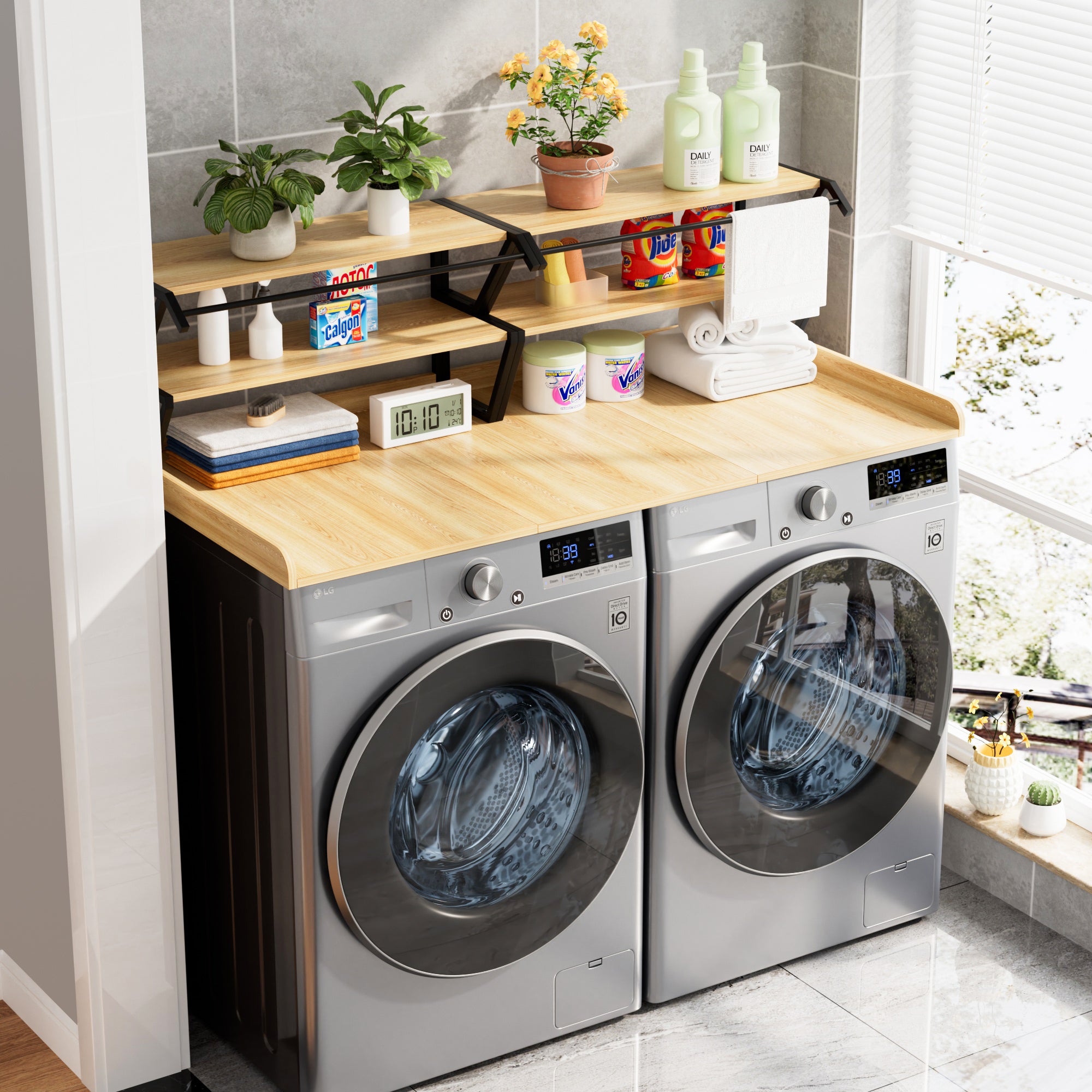 Advwin Washer Dryer Countertop with Hanging Rod