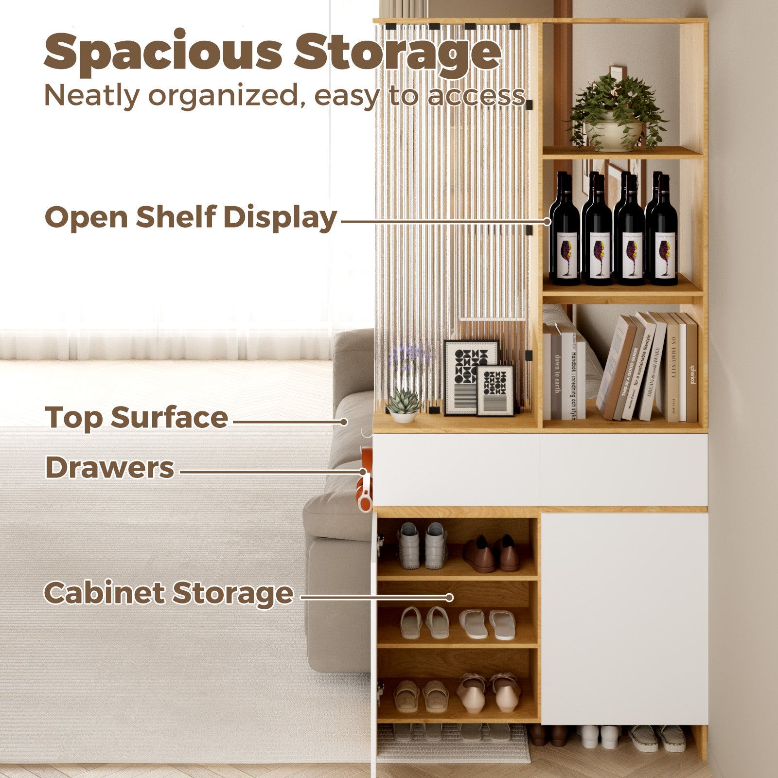 Advwin Modern Freestanding Room Divider