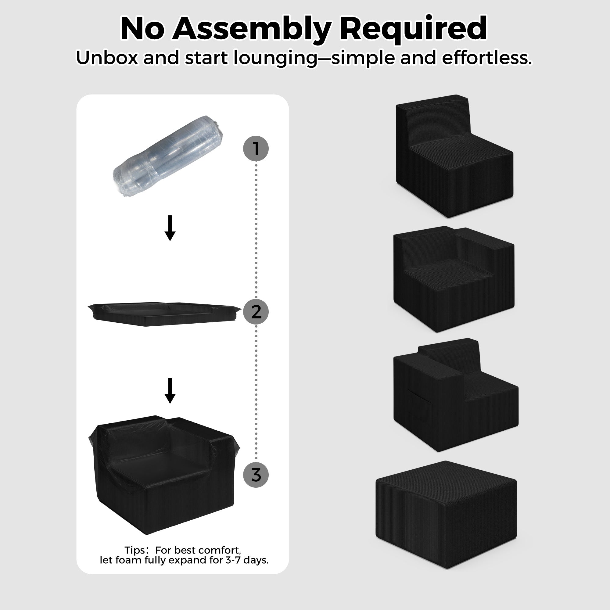 Advwin Oversized Modular Sectional Corduroy Couch