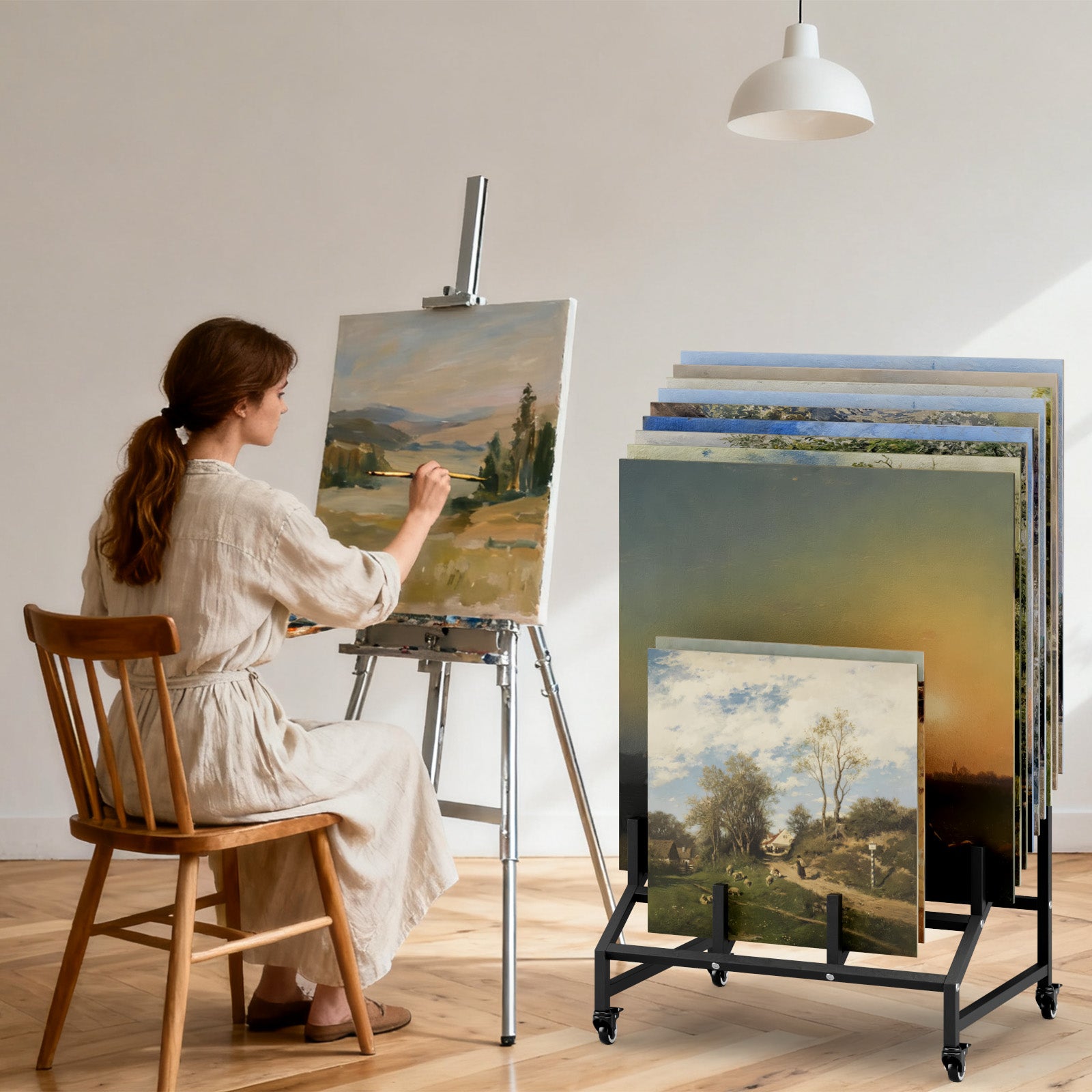 Advwin Tile Display Stand with Adjustable Slots