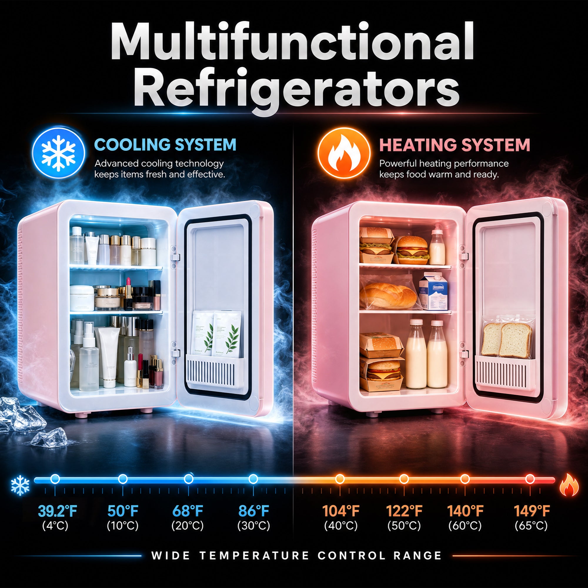 Advwin 16L Mini Skincare Fridge with Mirror & LED Lighting