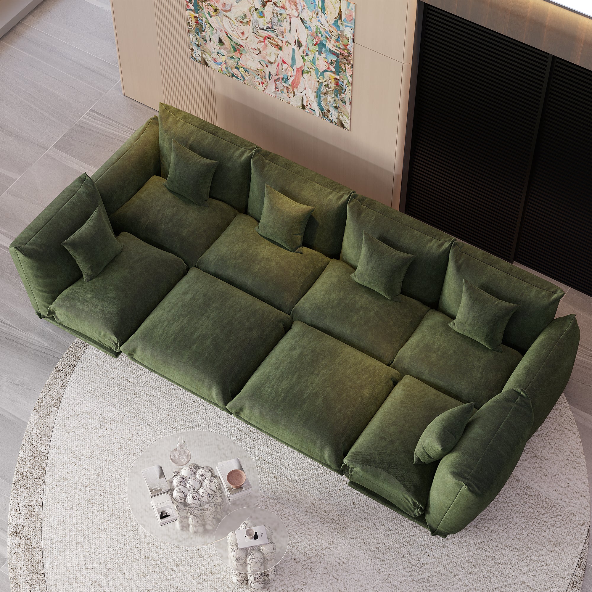 Advwin Modern Minimalist Chenille Modular Sectional Sofa