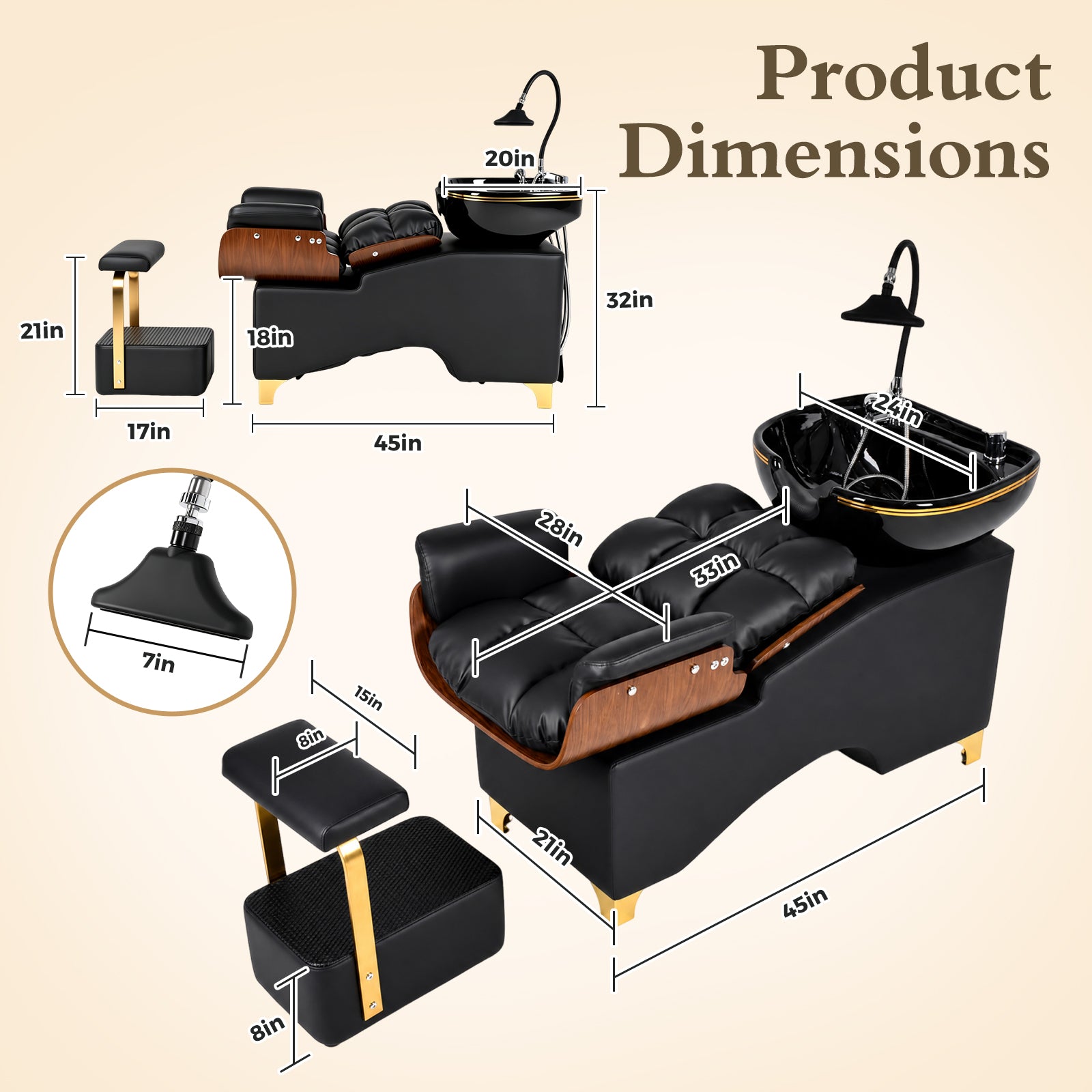 Advwin Hair Washing Station Barber Backwash Unit