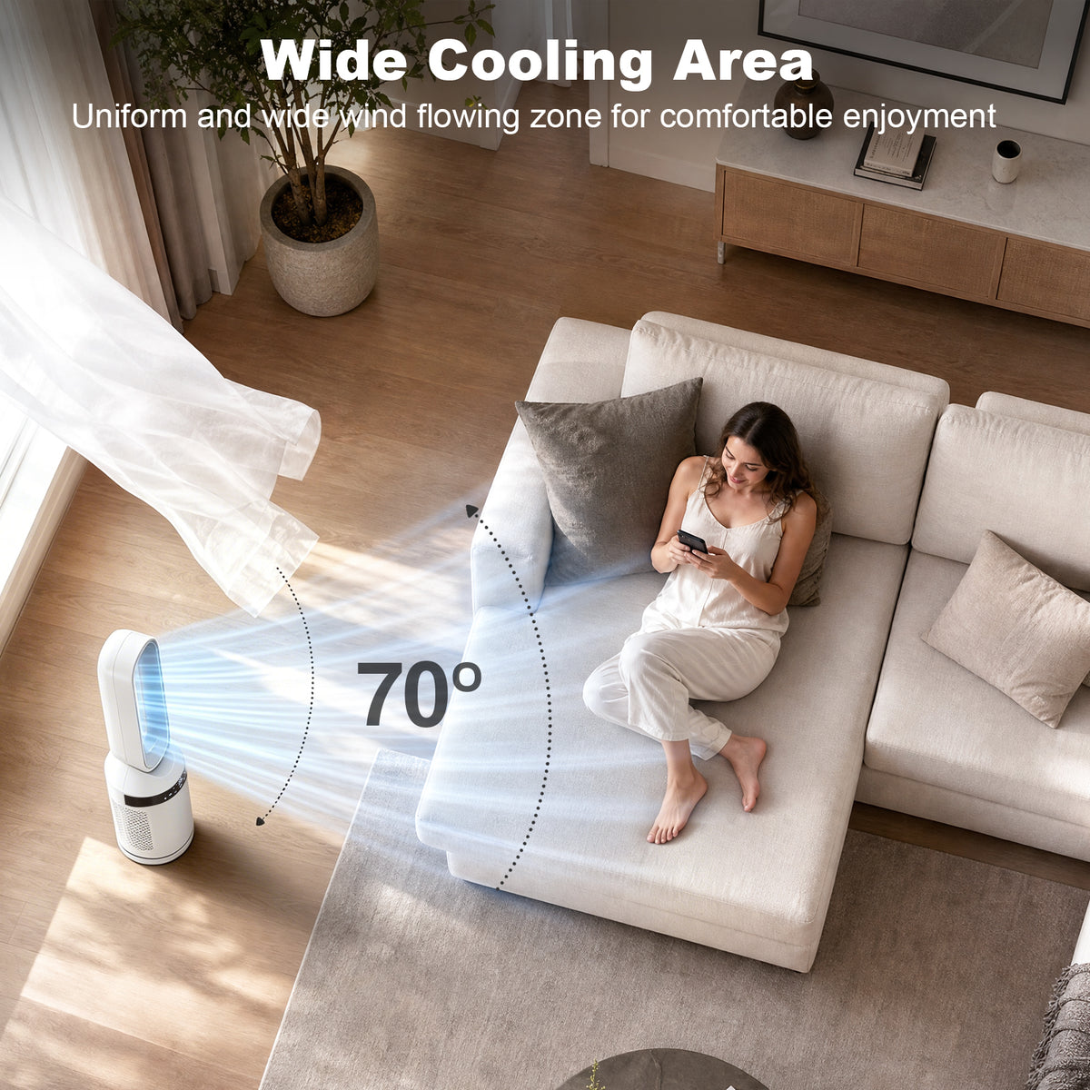 Advwin 32” Bladeless Tower Fan and Heater Combo