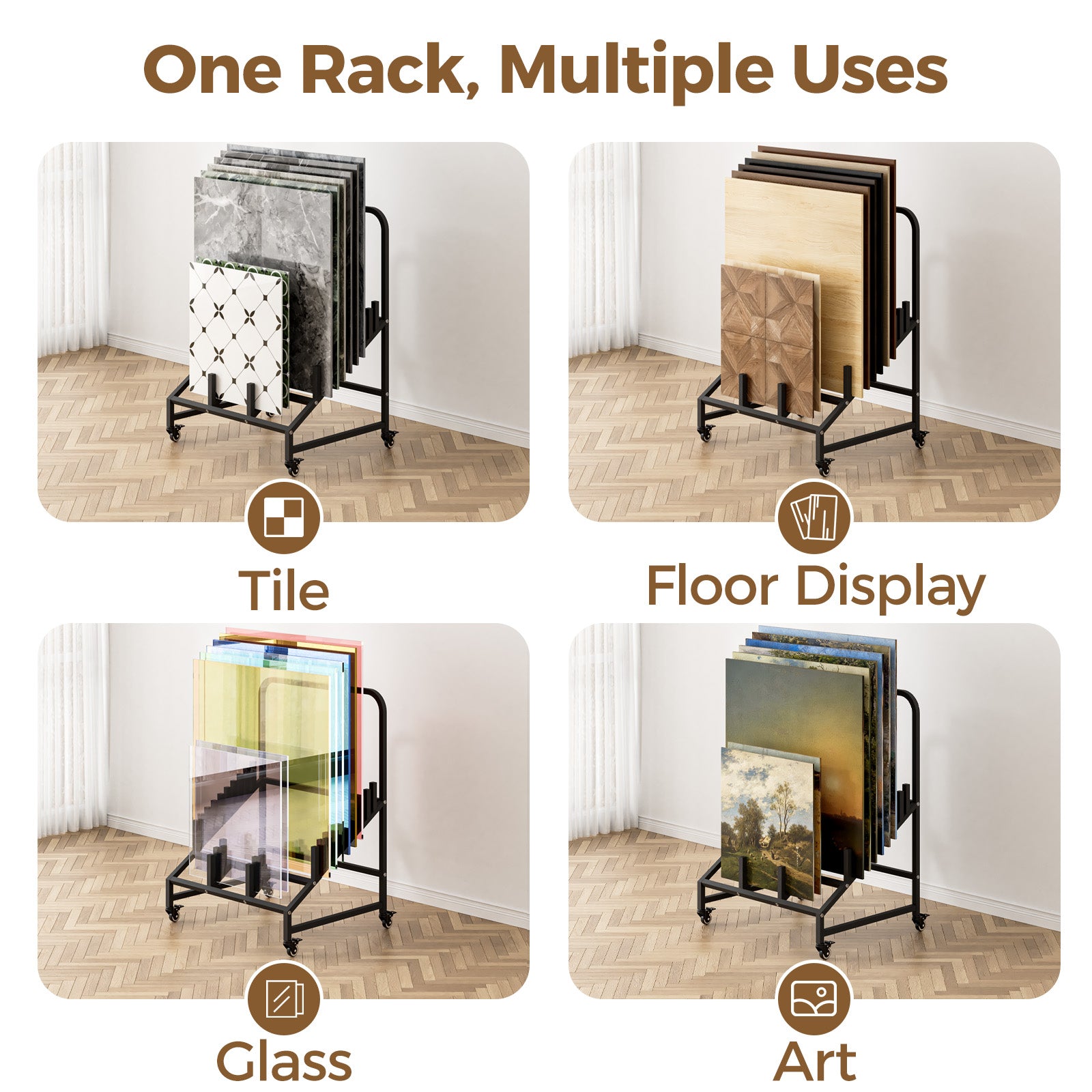 Advwin Tile Display Stand with Adjustable Slots