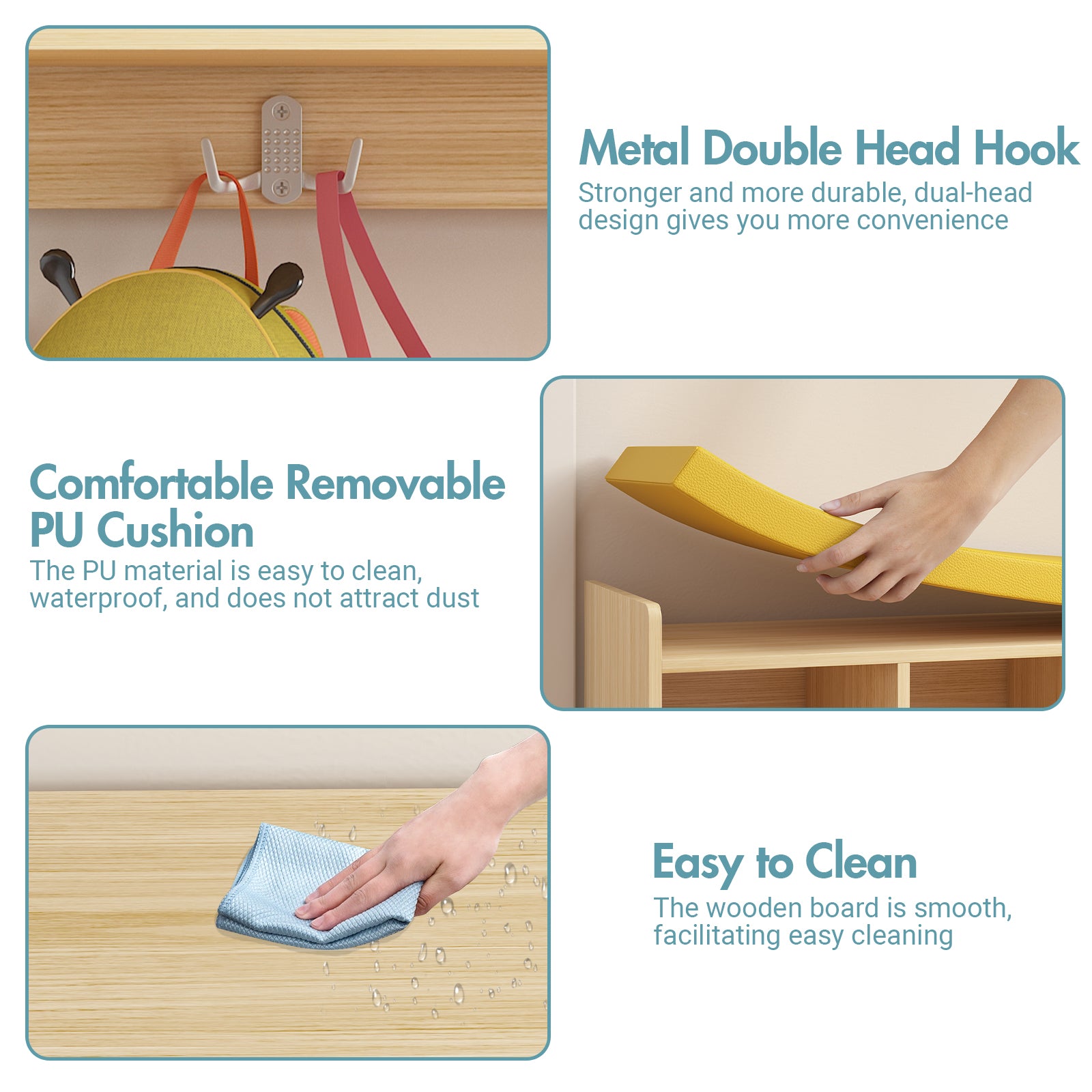 Advwin Wall-Mounted Diaper Storage w/Bench