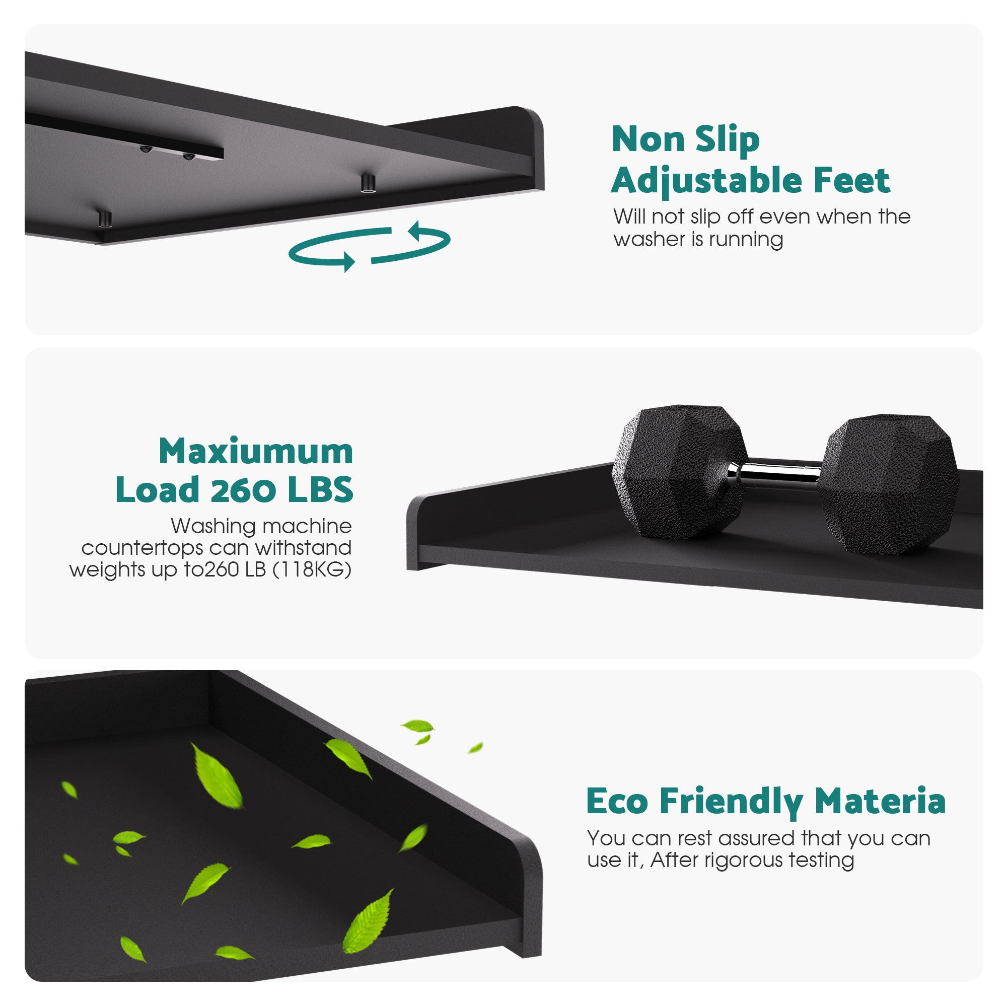 laundry countertop with shelf