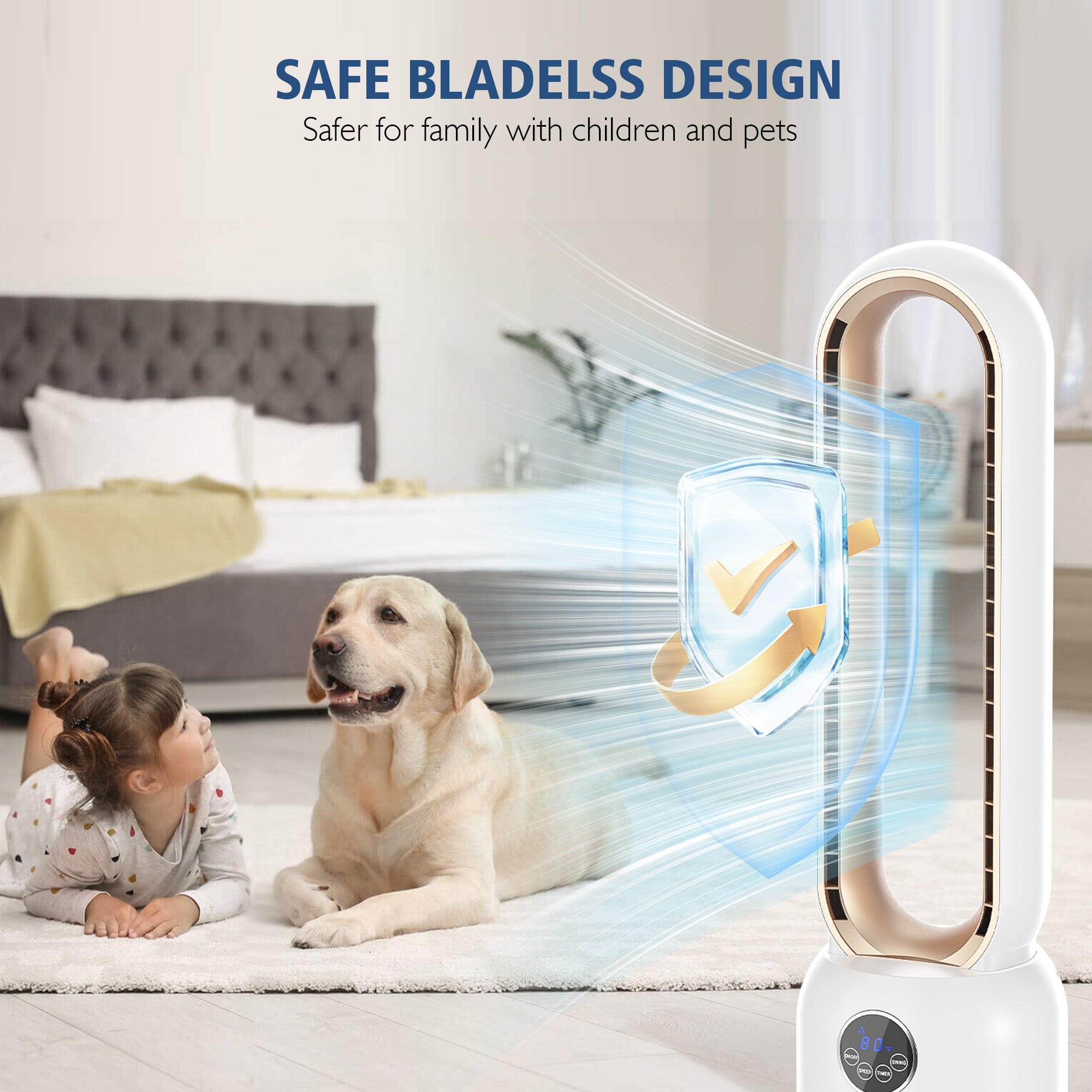 Advwin Upgrated Portable Bladeless Tower Fan