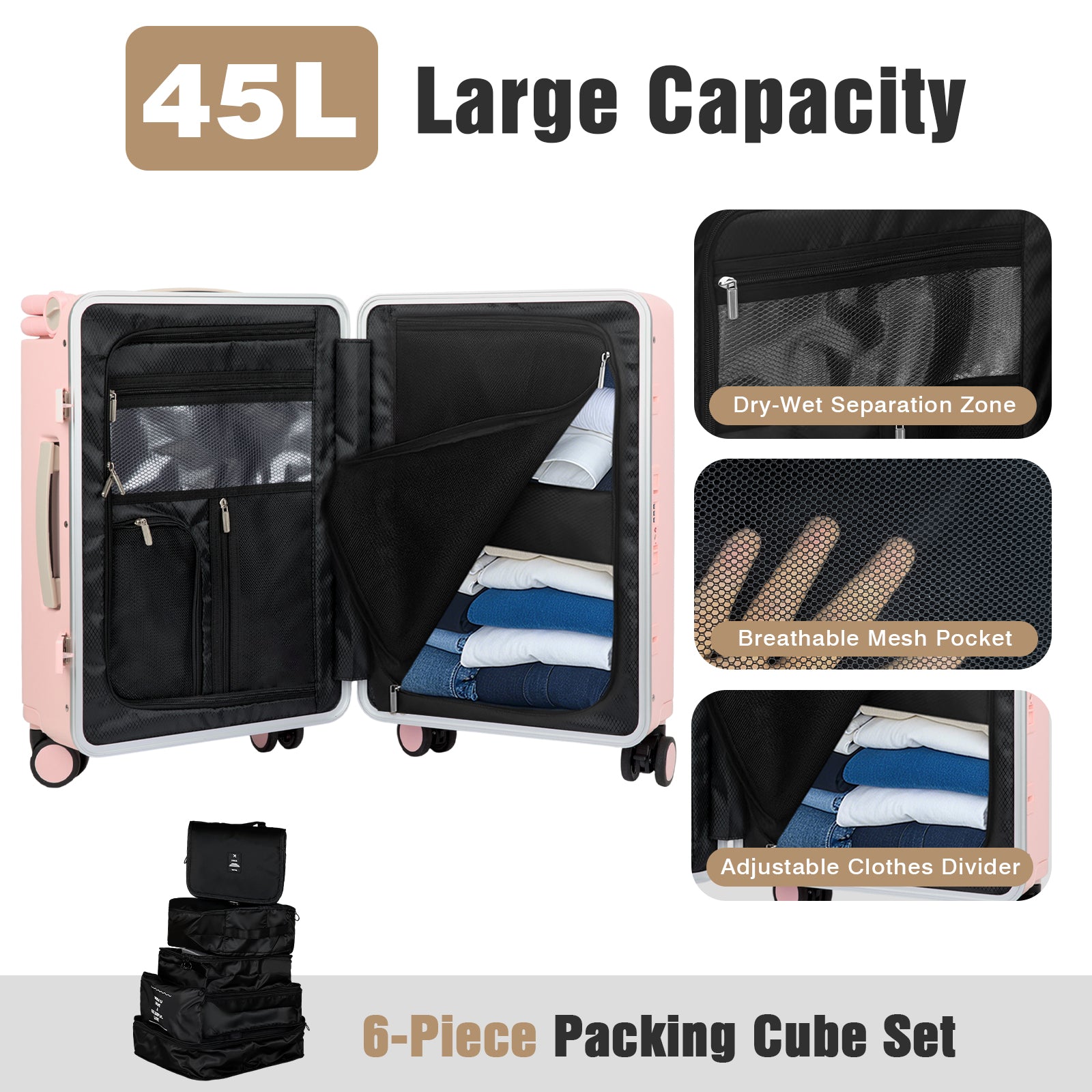 Advwin 20" Ride On Luggage with Adjustable Seat