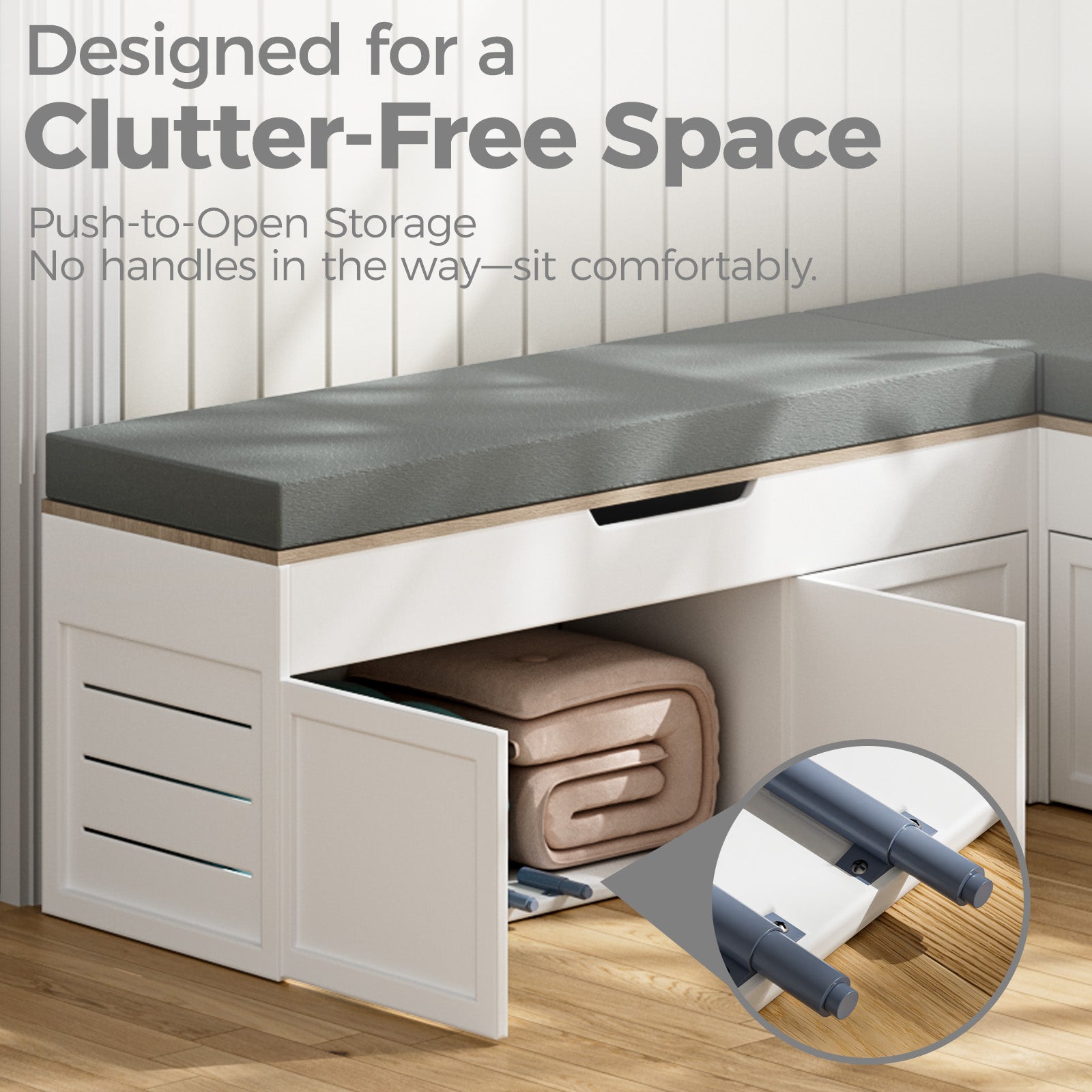 Advwin L-Shaped Corner Storage Bench