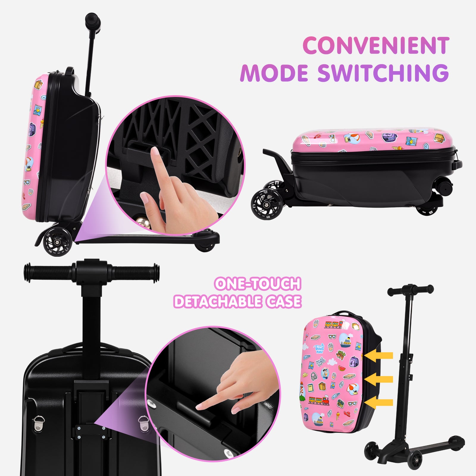 Advwin Detachable 4-in-1 Scooter Luggage for Kids