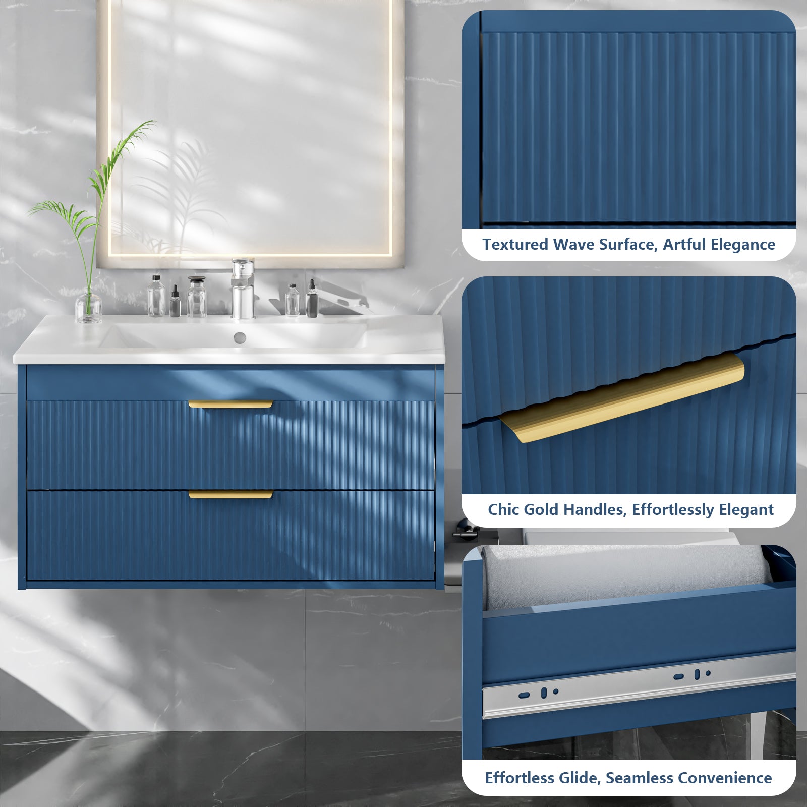 Advwin Bathroom Vanity with Ceramic Sink