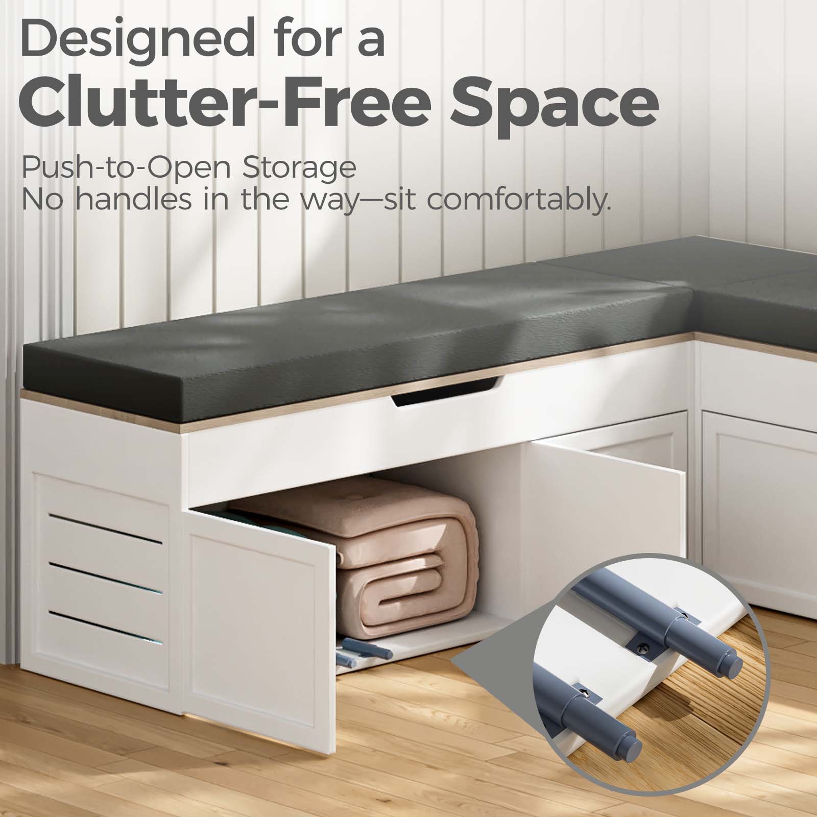 Advwin L-Shaped Corner Storage Bench