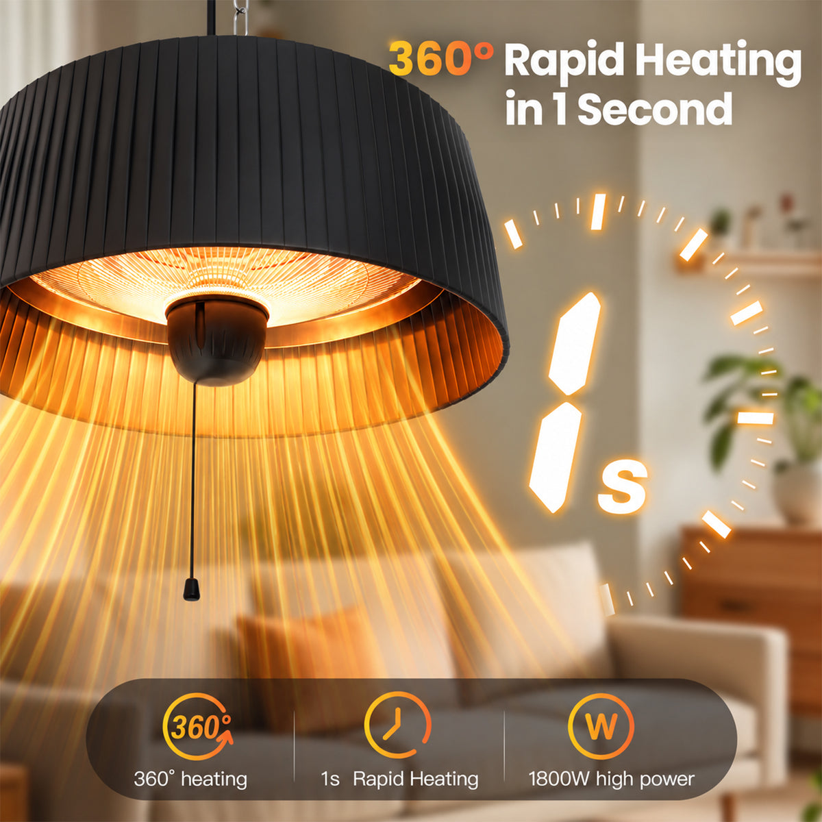 Advwin 1800W Outdoor Hanging Patio Heater