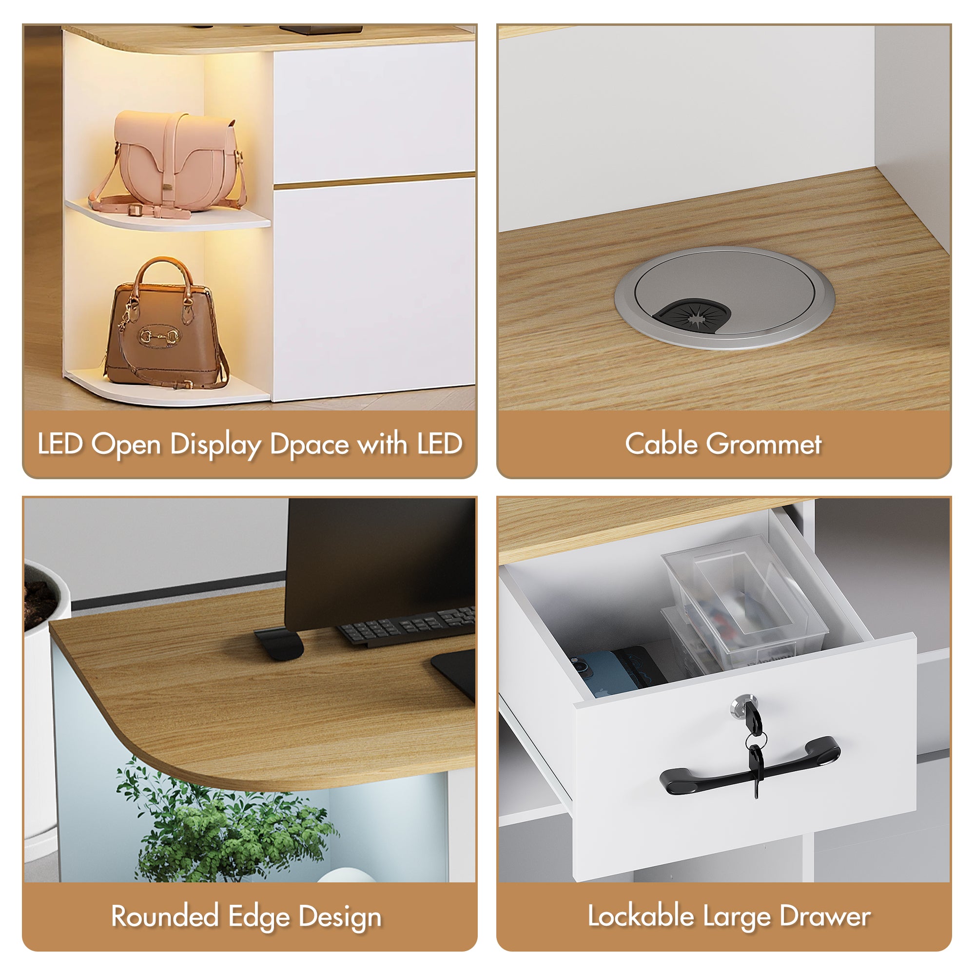 Advwin LED Reception Desk for Office