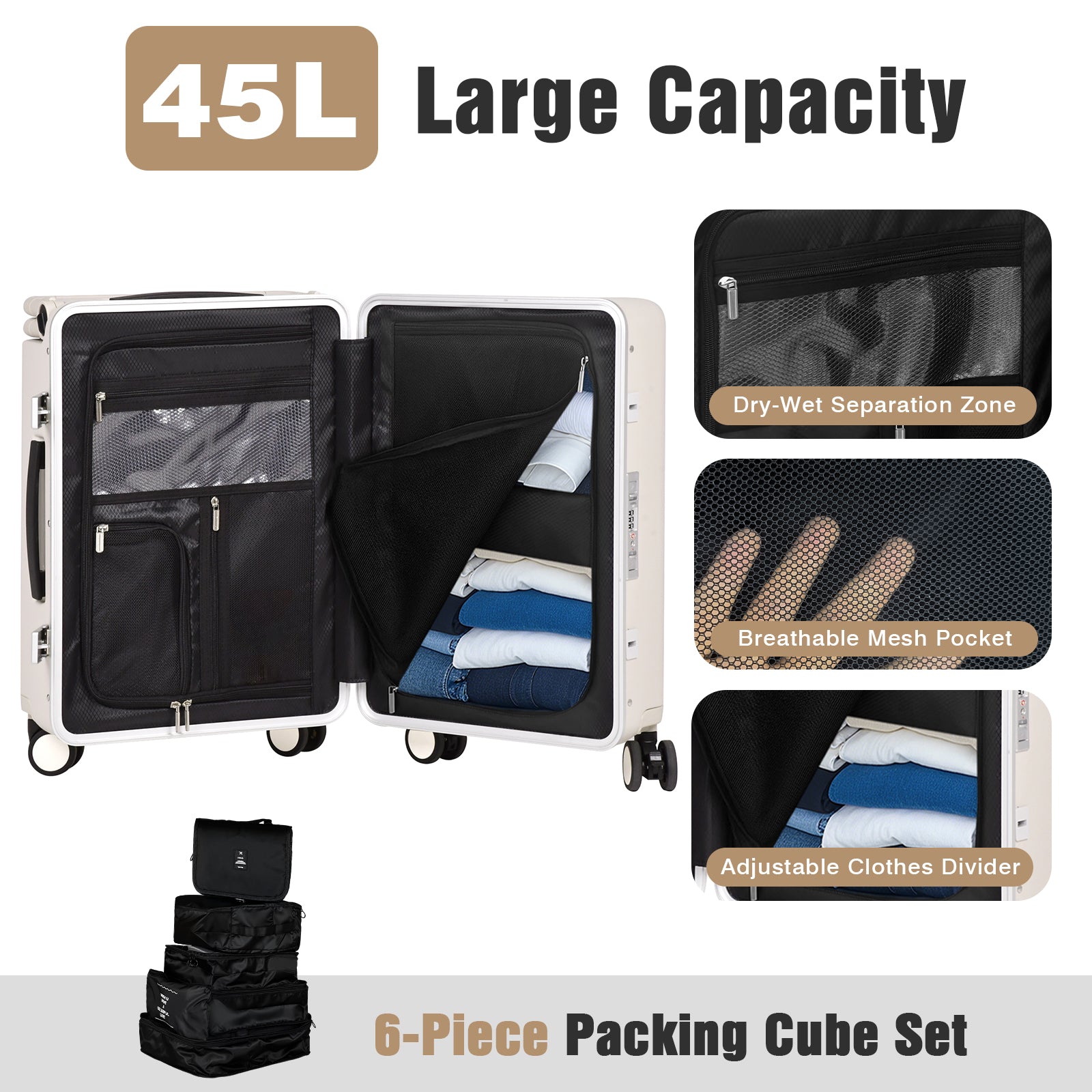 Advwin 20" Ride On Luggage with Adjustable Seat