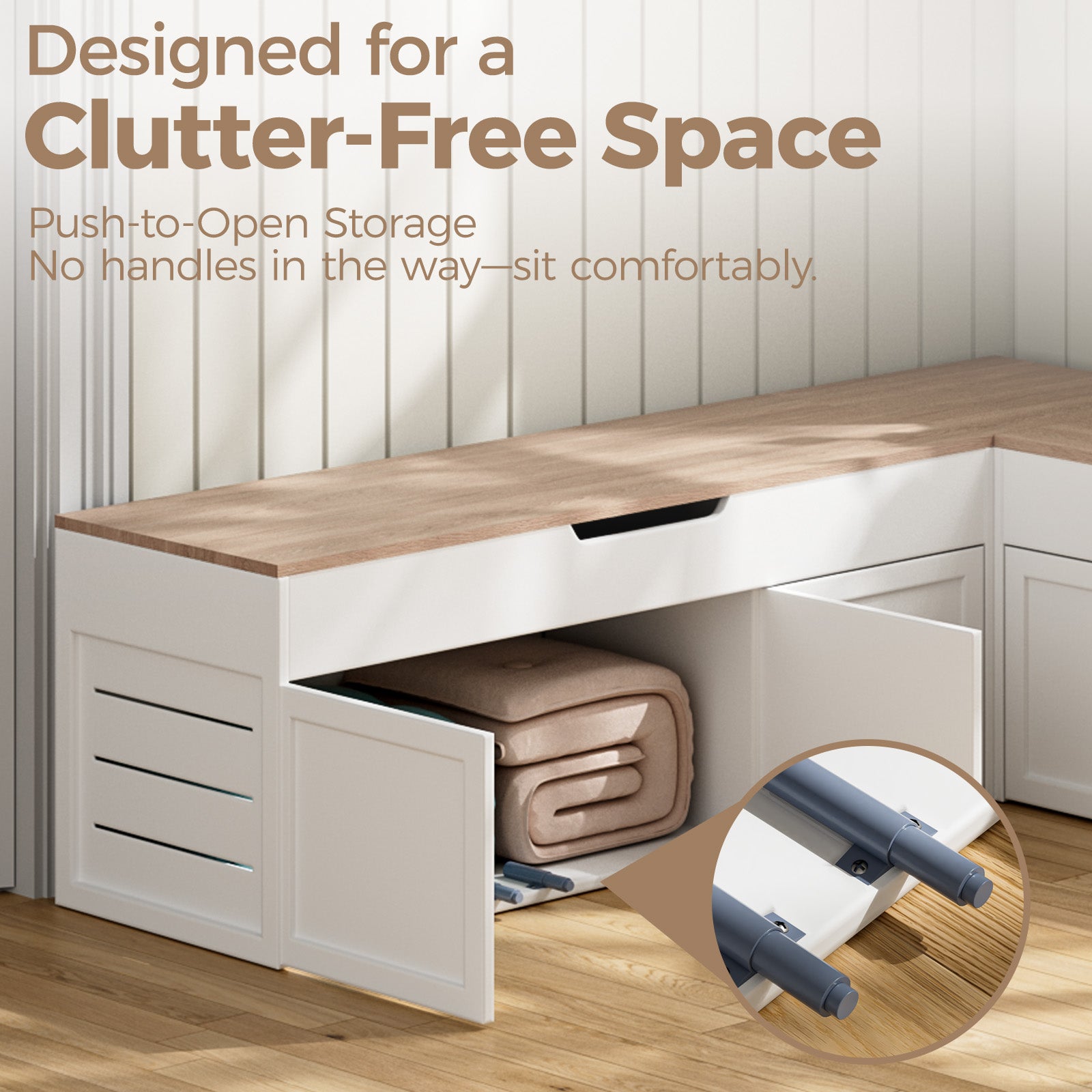 Advwin L-Shaped Corner Storage Bench