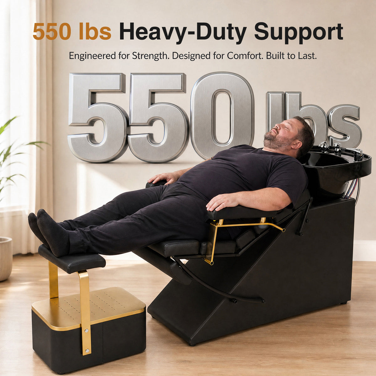 Advwin Modern Shampoo Backwash Chair w/ Footrest