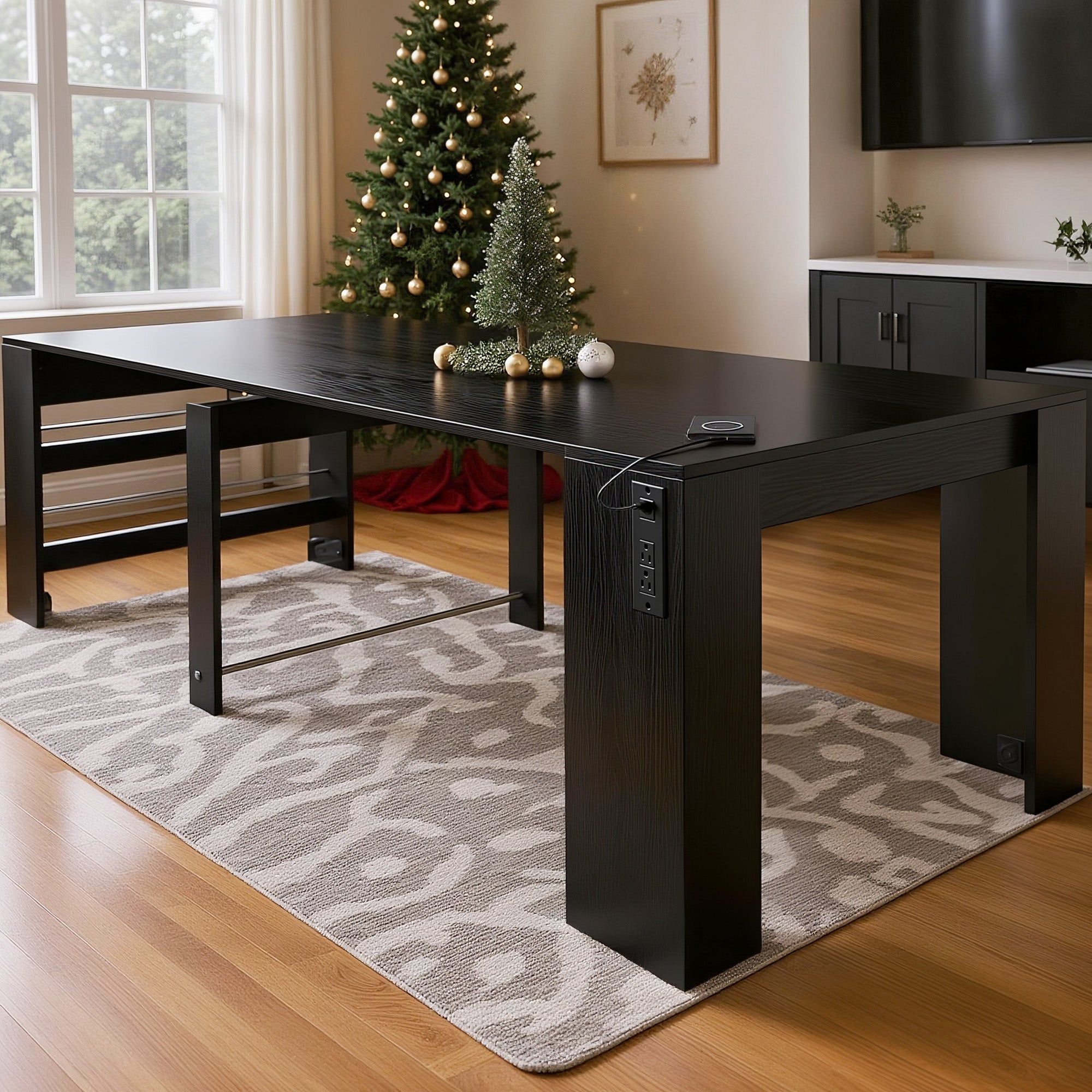 Advwin Extendable Dining Table with Outlet
