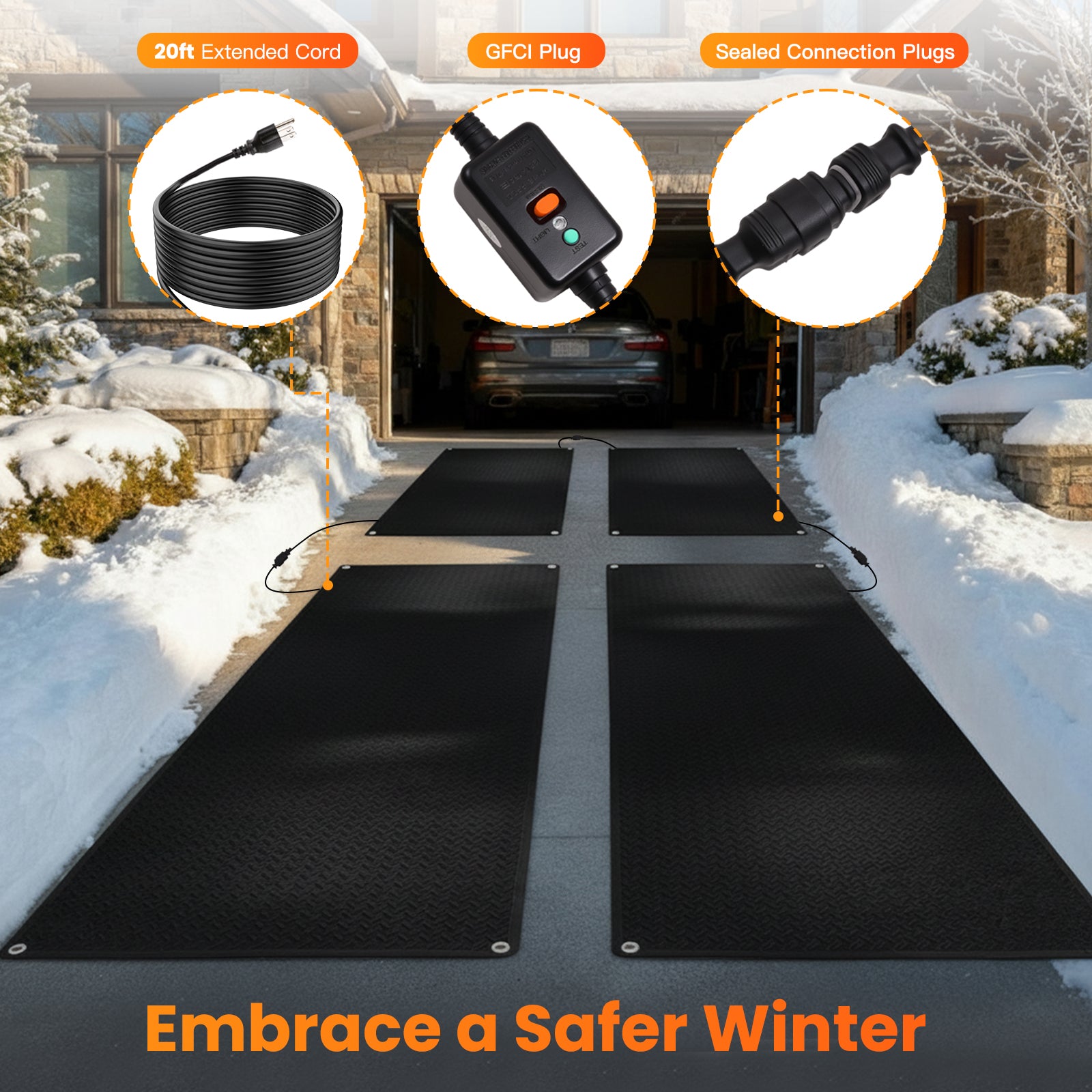 Advwin Snow Melting Mats for Winter Snow Removal