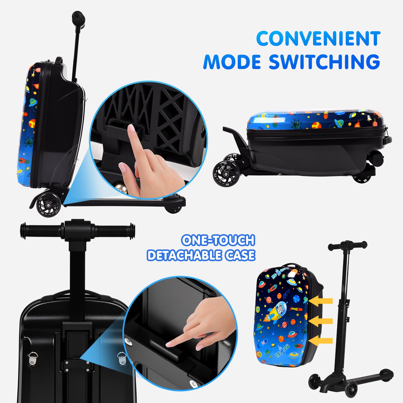 Advwin Kids 4-in-1 Detachable Scooter Suitcase